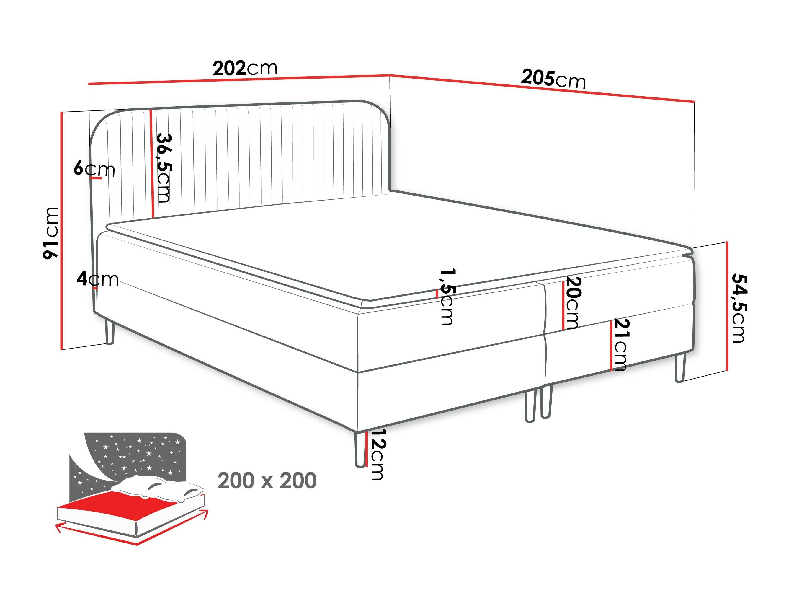 Boxspring krevet Rivus (Coral 10)