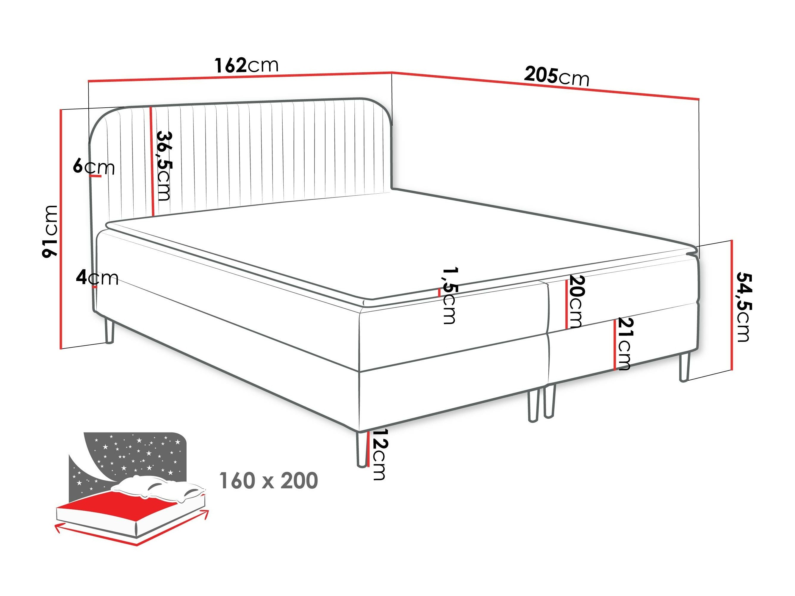 Boxspring krevet Rivus (Coral 35)