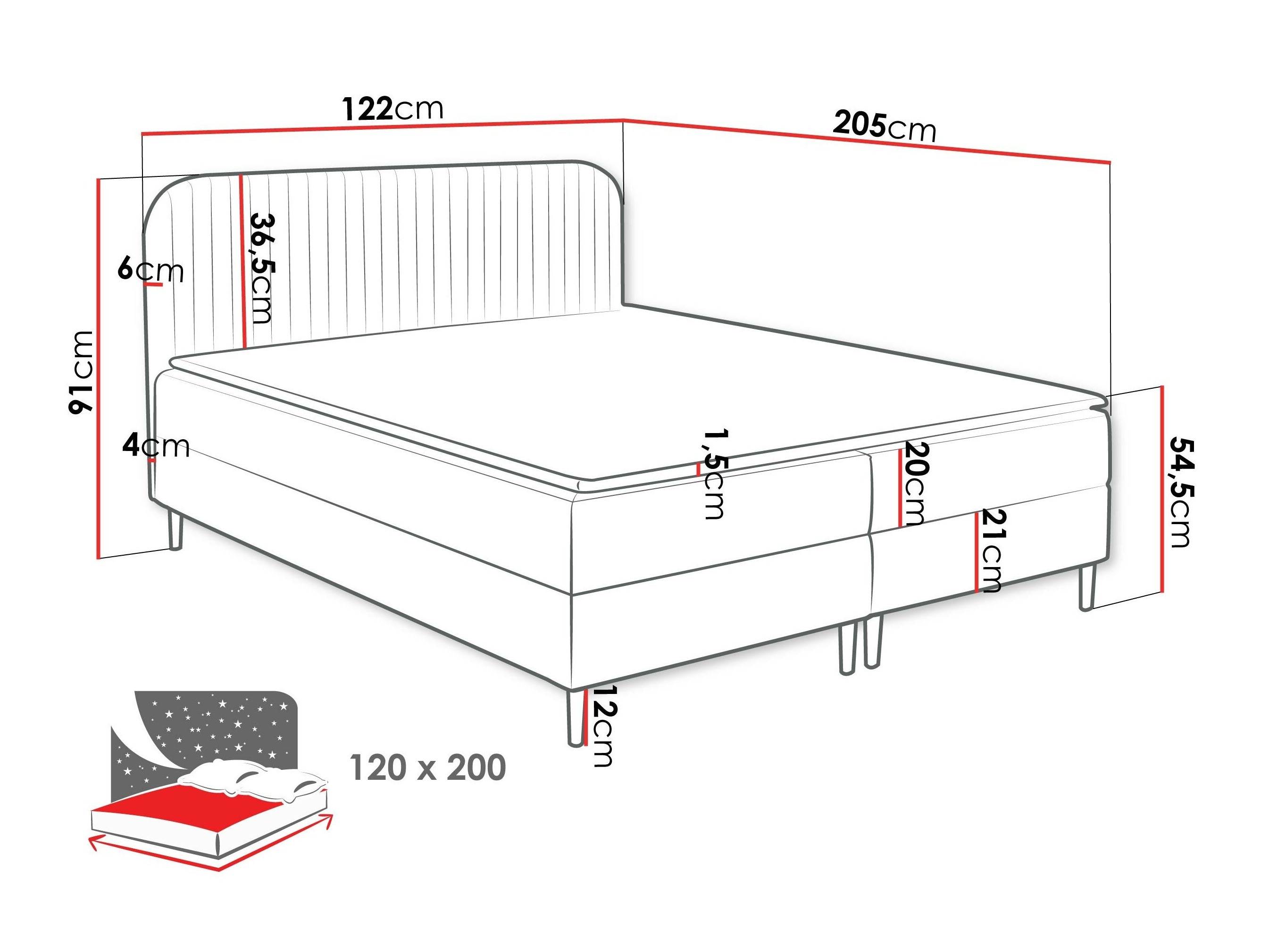 Boxspring krevet Rivus (Coral 60)