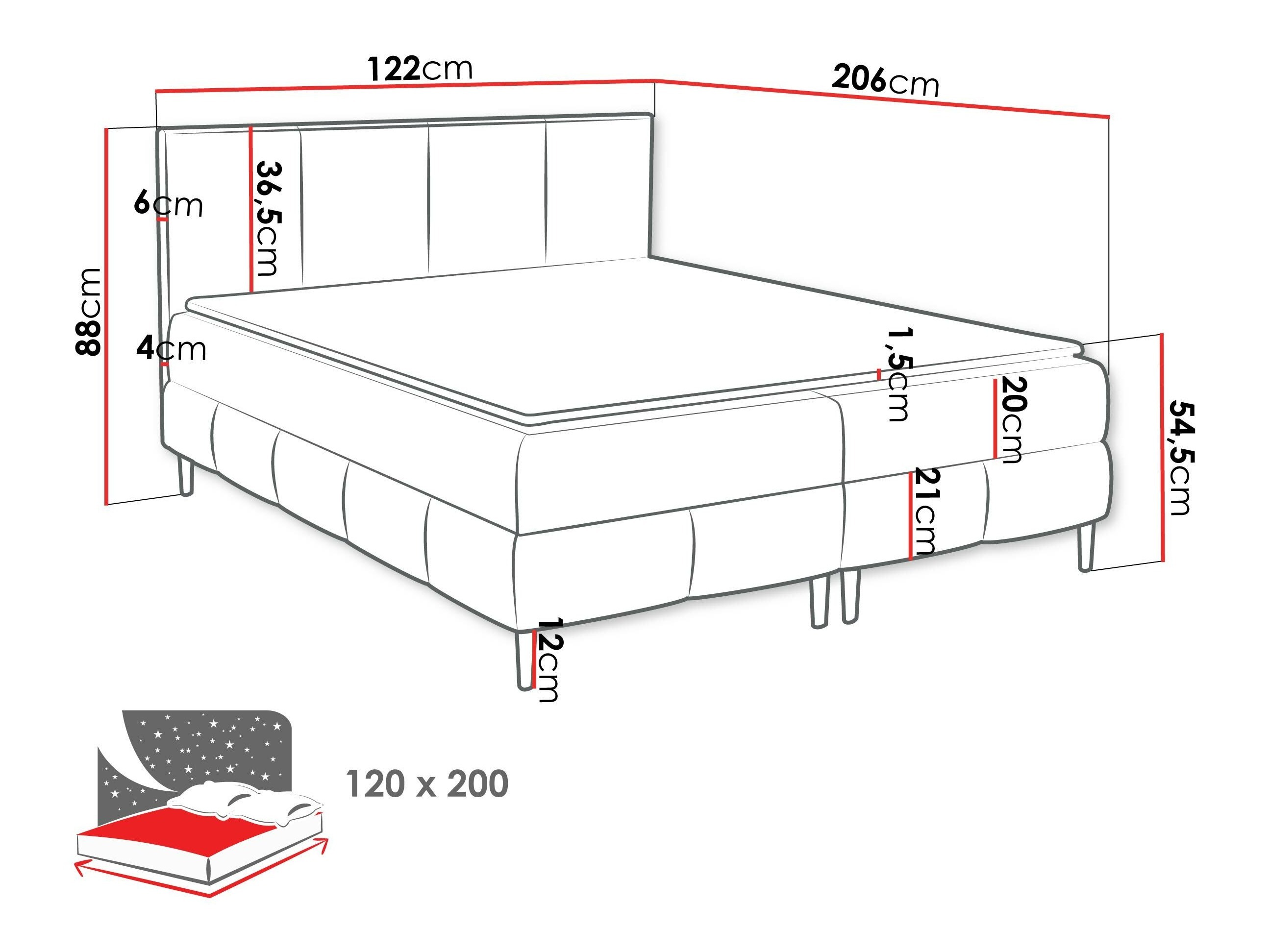 Boxspring krevet Rivus I (Coral 15)