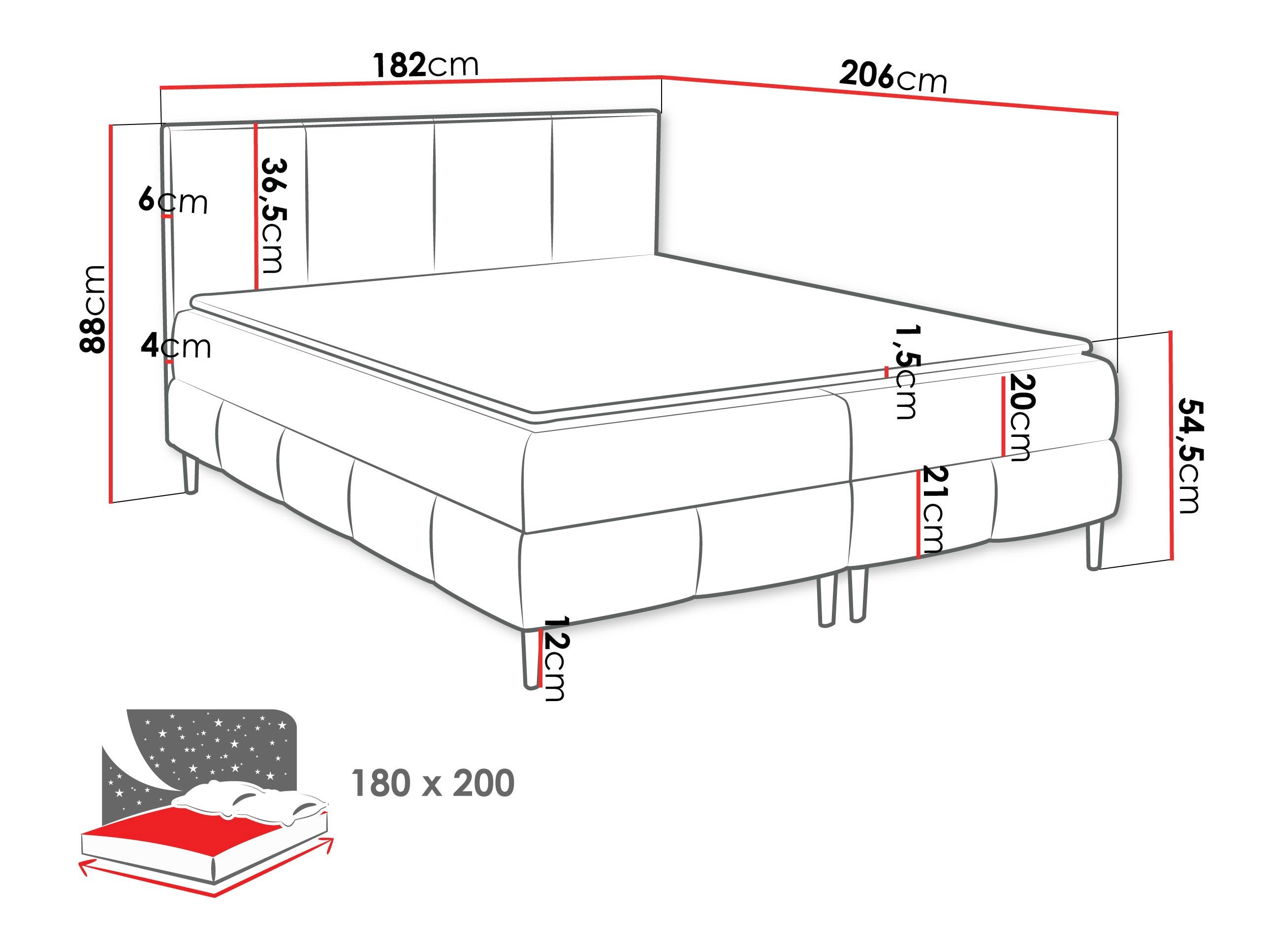 Boxspring krevet Rivus I (Coral 20)