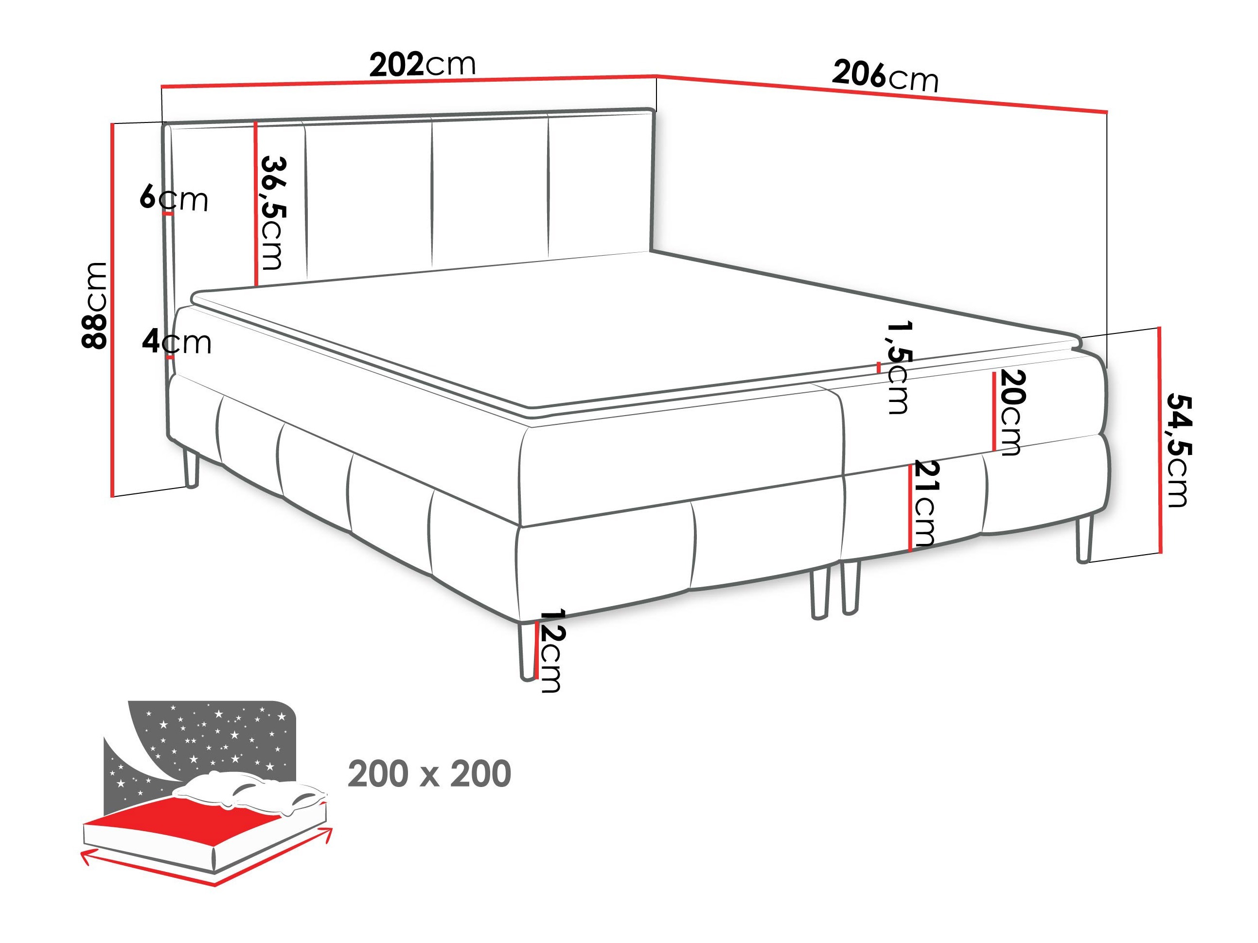Boxspring krevet Rivus I (Coral 60)