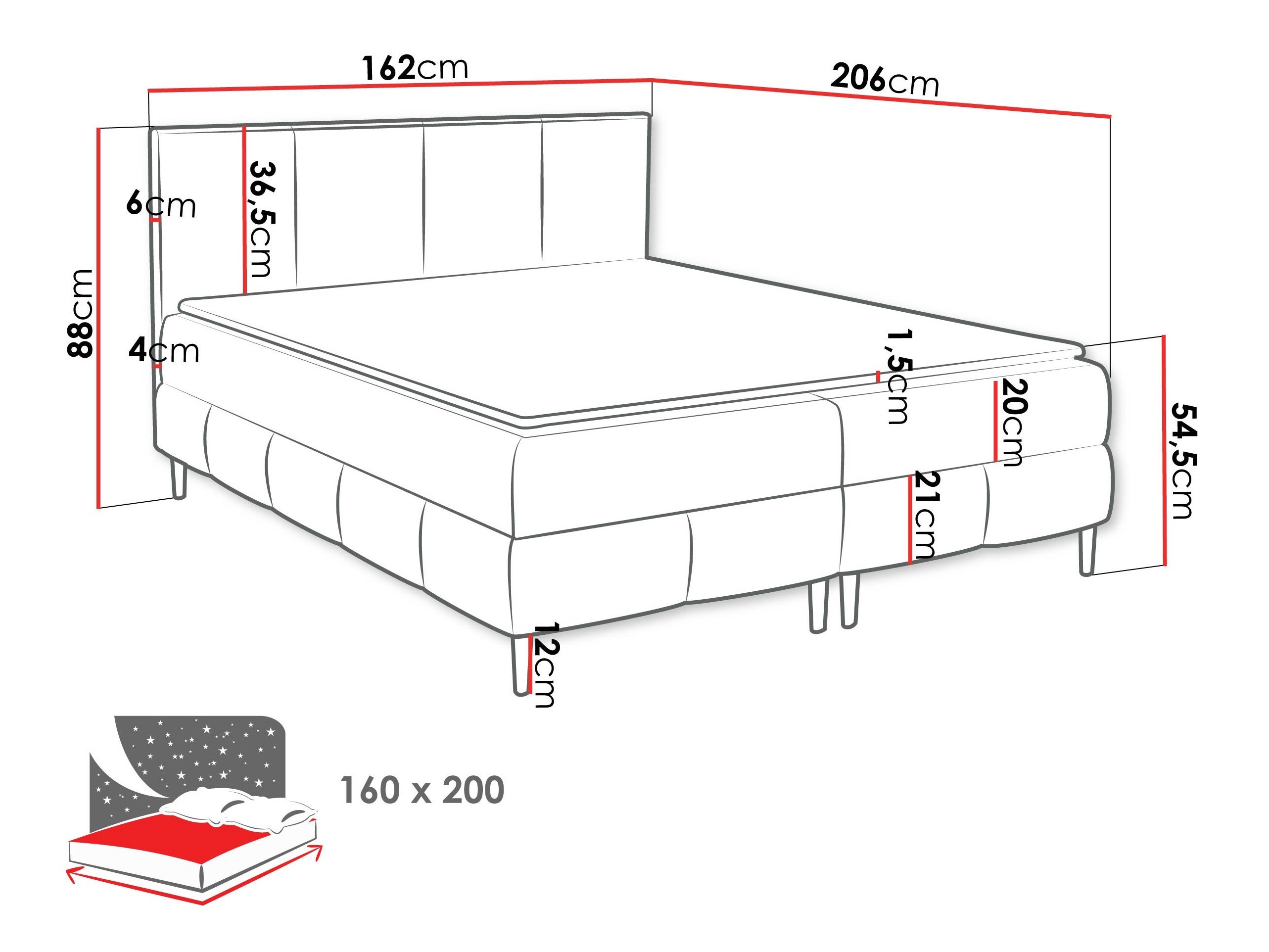 Boxspring krevet Rivus I (Coral 75)