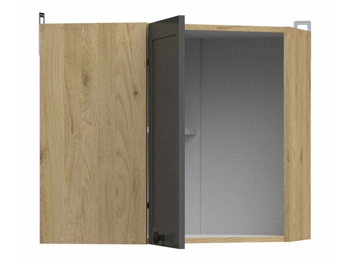 Modularni zidni ugaoni ormar Classic Grey Oak 104