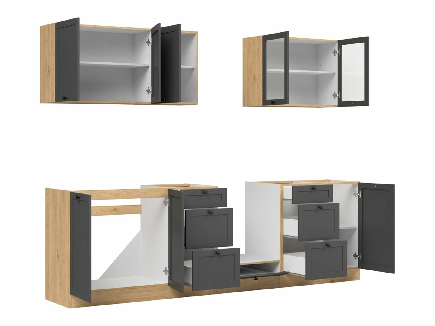 Modularni kuhinjski set Classic Grey Oak 118