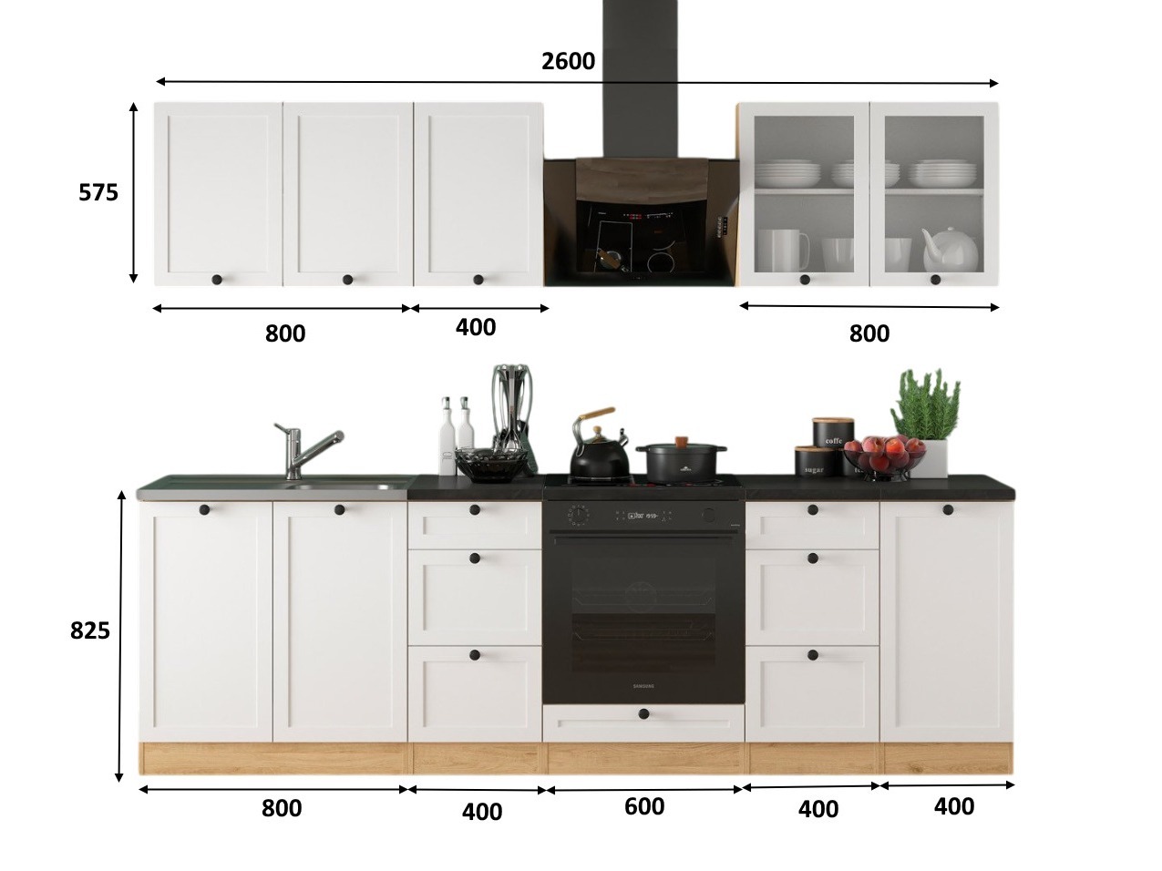 Modularni kuhinjski set Classic White Oak 122