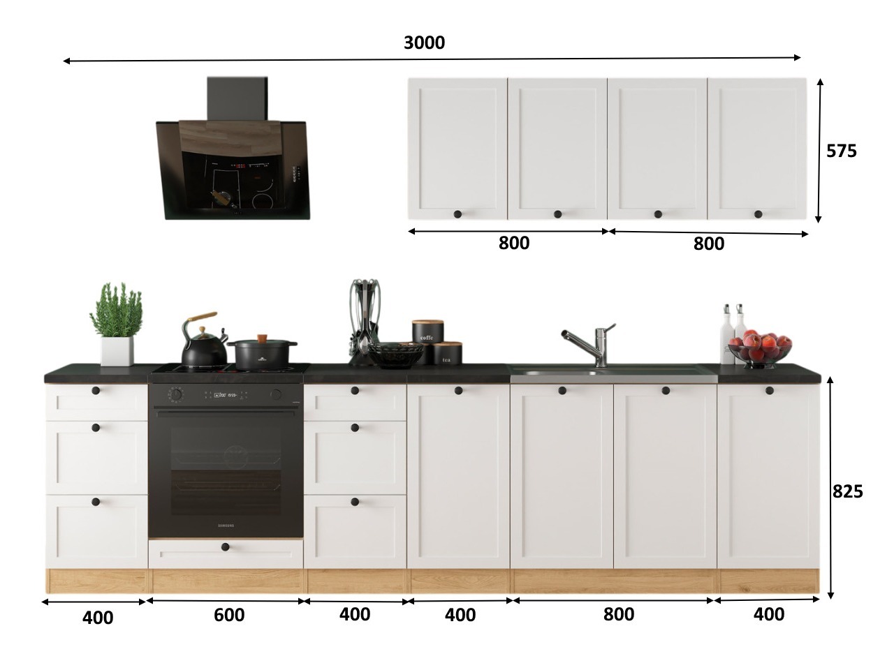 Modularni kuhinjski set Classic White Oak 123
