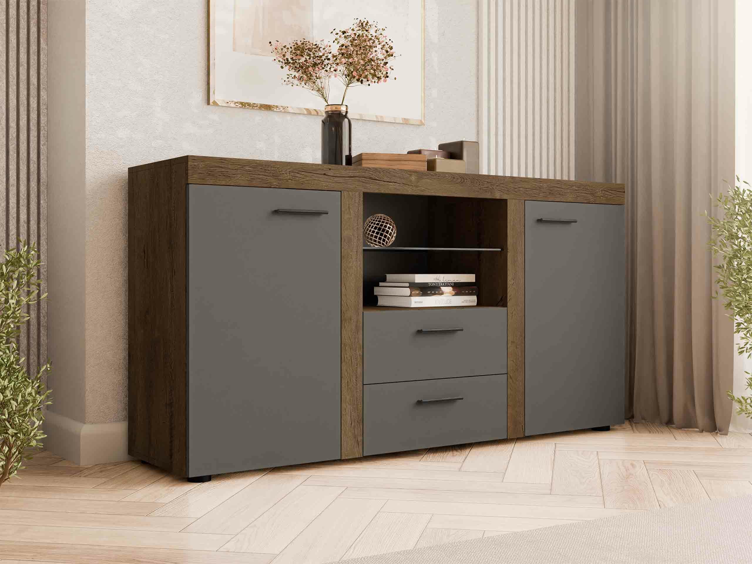 Komoda Tucson 104 (Храст лефкас + Graphite)