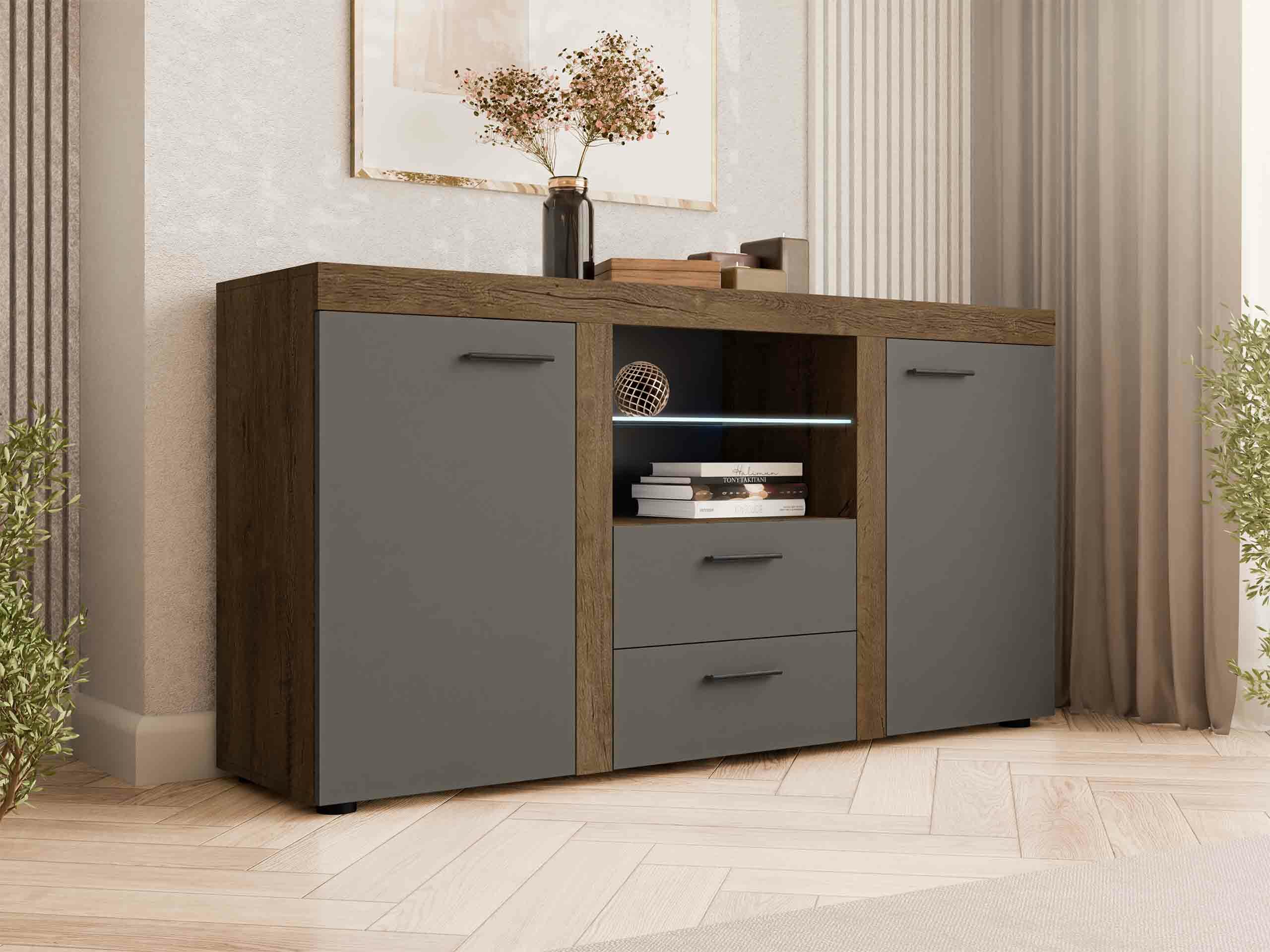 Komoda Tucson 104 (Храст лефкас + Graphite)