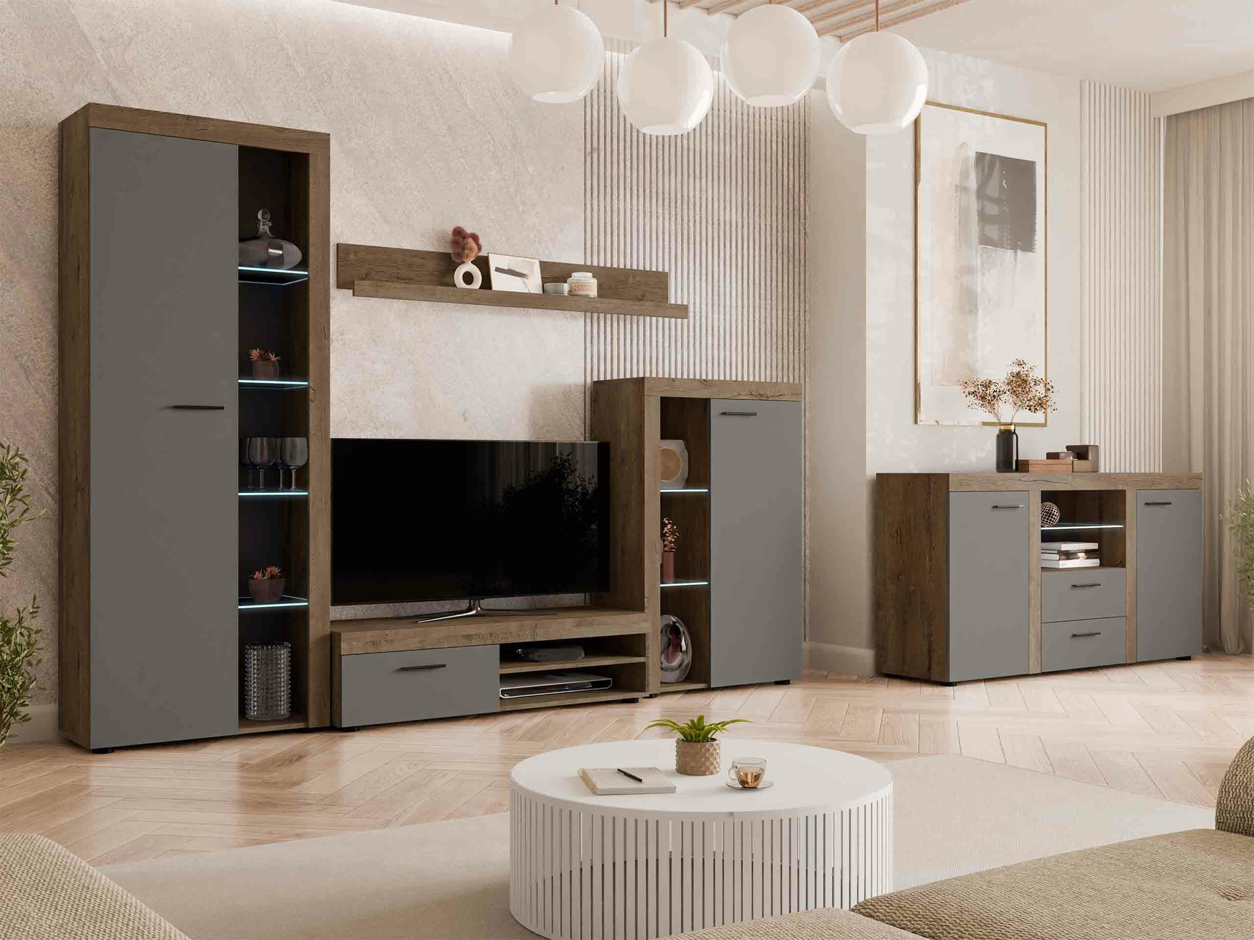 Komoda Tucson 104 (Храст лефкас + Graphite)