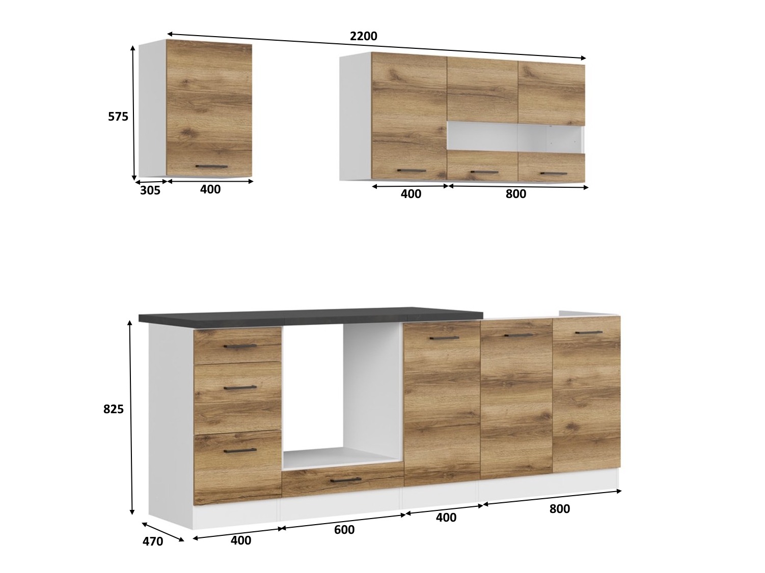 Modularni kuhinjski set Dela 114
