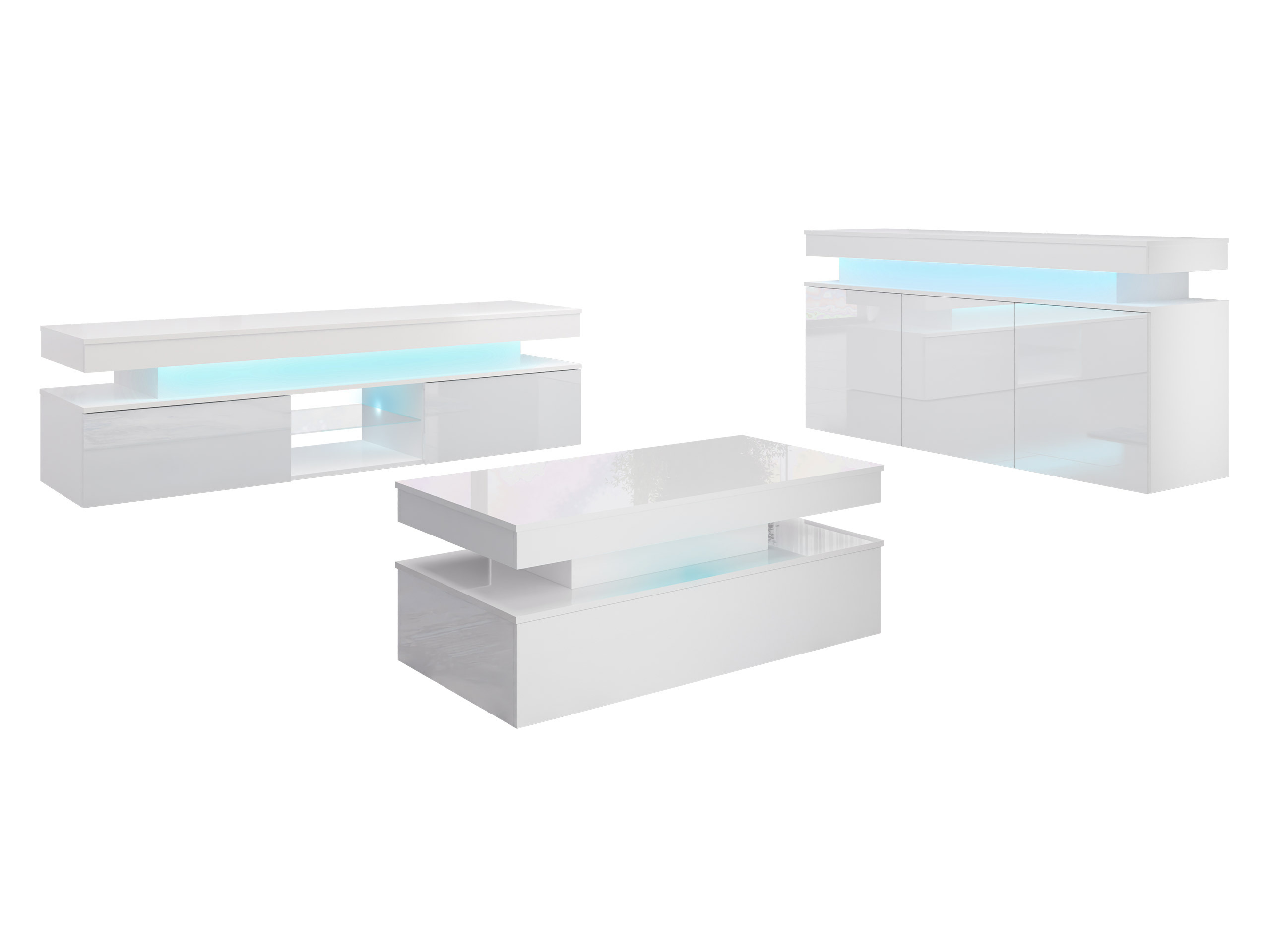 Set za dnevnu sobu Monfero 105 (Belo + Sjajno belo)