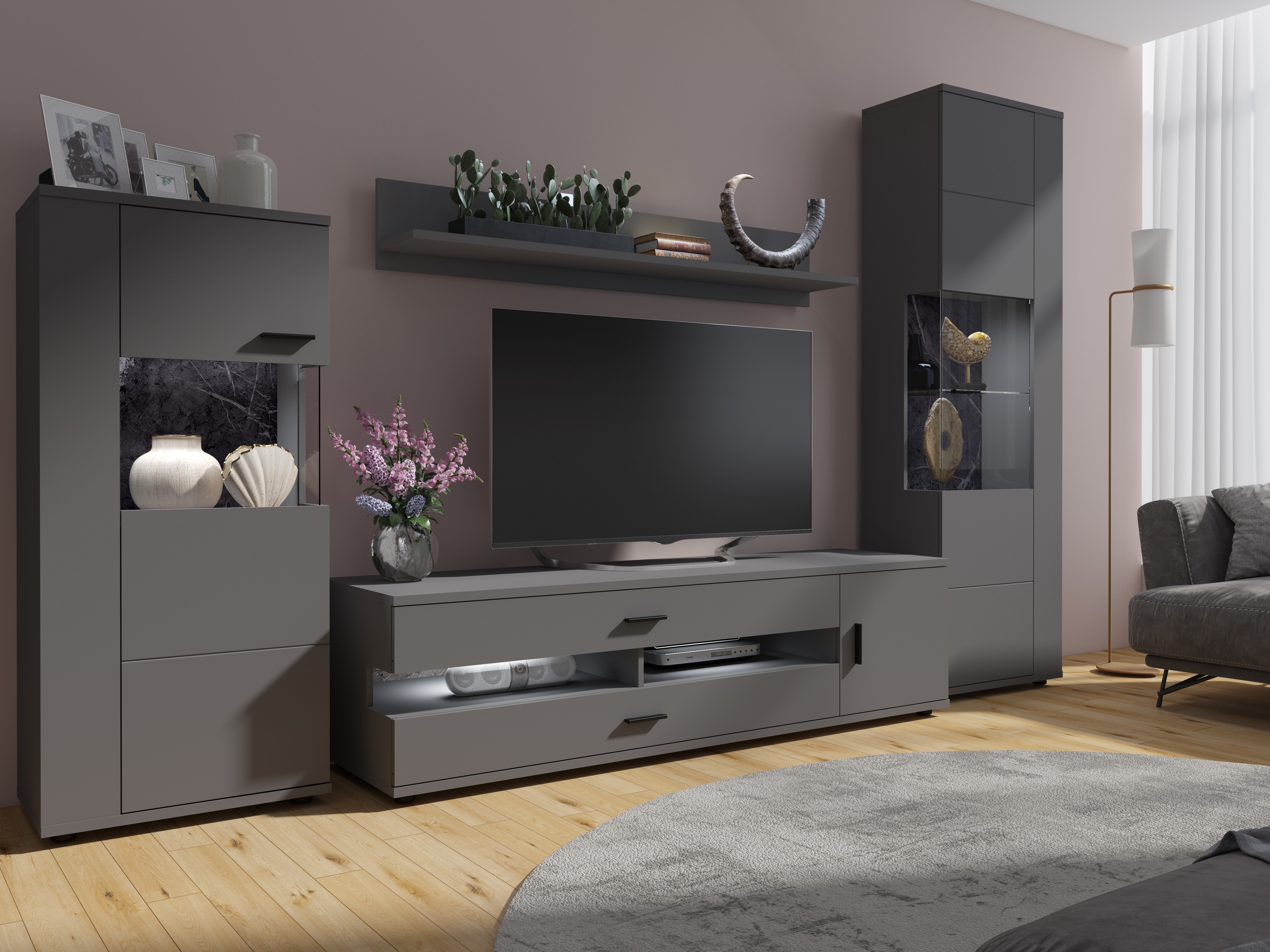 Set za dnevnu sobu Ontario 161 (Graphite)