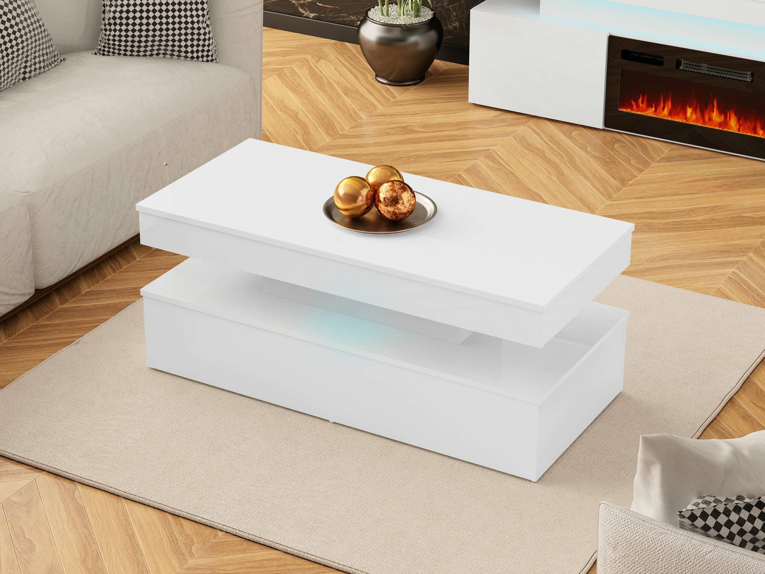 Stočić za kafu Monfero 100 (Belo + Sjajno belo)