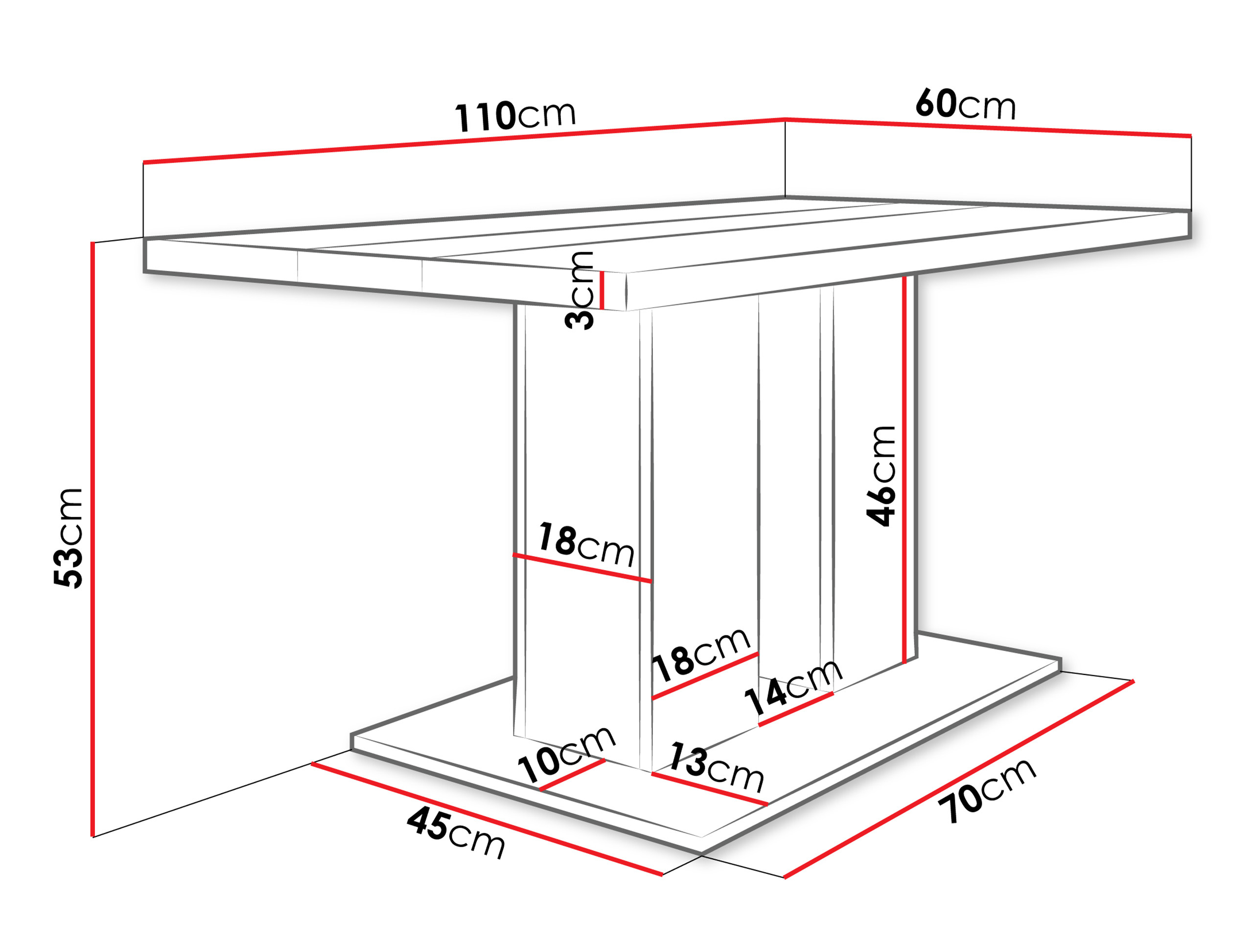 Stočić za kafu Tucson 147 (Храст лефкас + Crno)