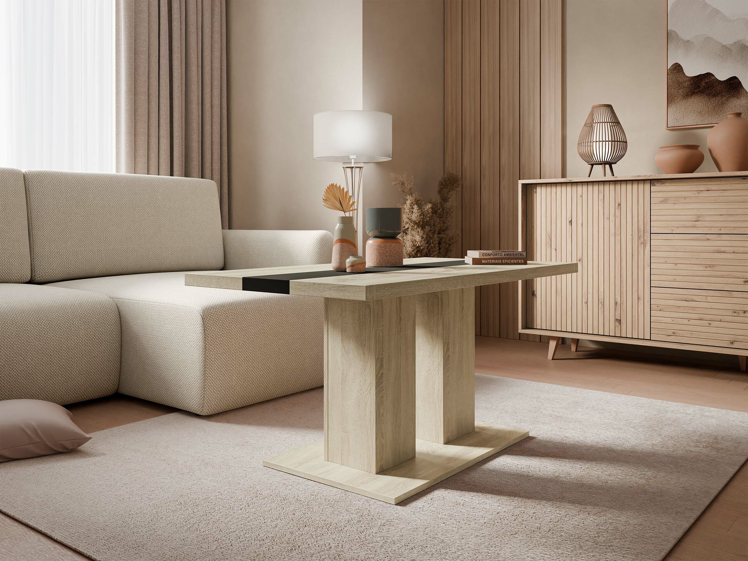 Stočić za kafu Tucson 147 (Sonoma hrast + Crno)