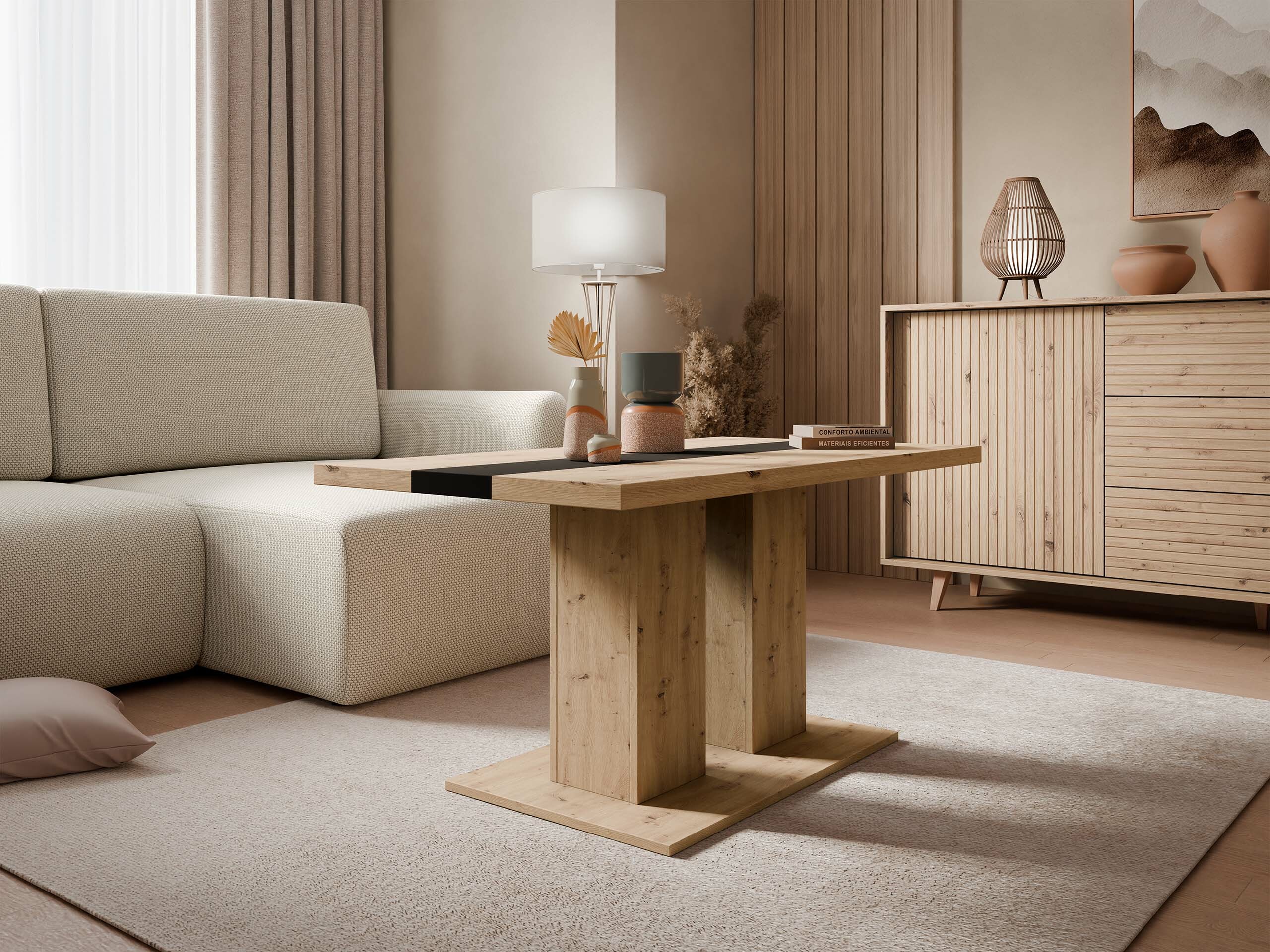 Stočić za kafu Tucson 147 (Zanatski hrast + Crno)