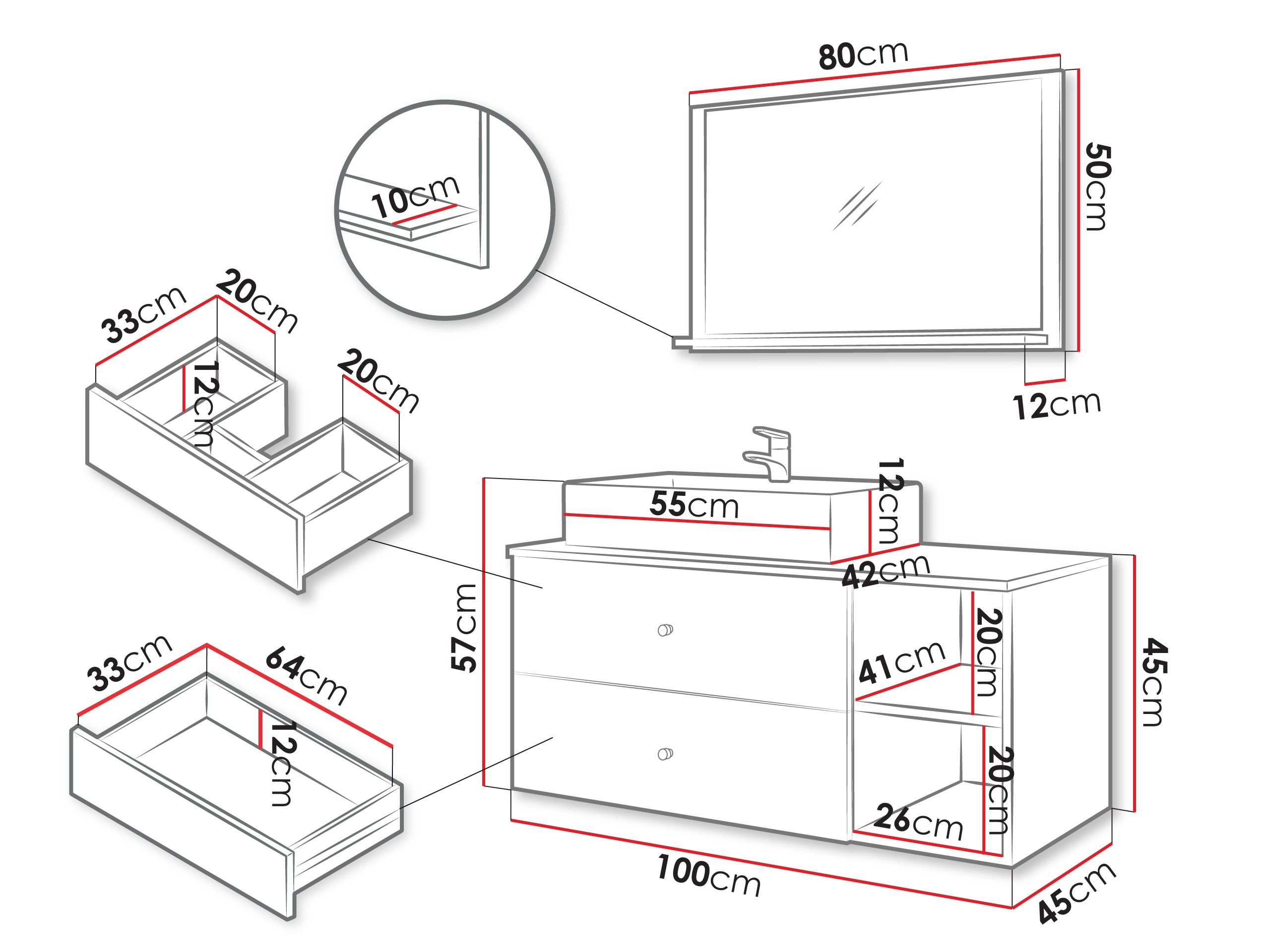 Set za kupatilo Ophruvi 100 (Svetlobraon)