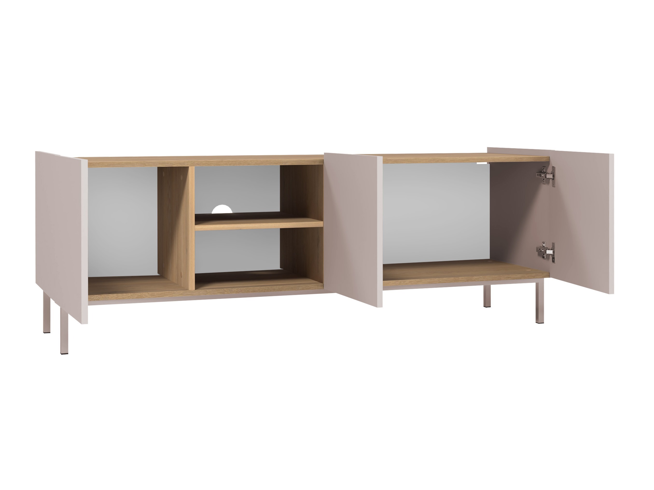 TV komoda Veldome 102 (Crno + Svetlo smeđa)