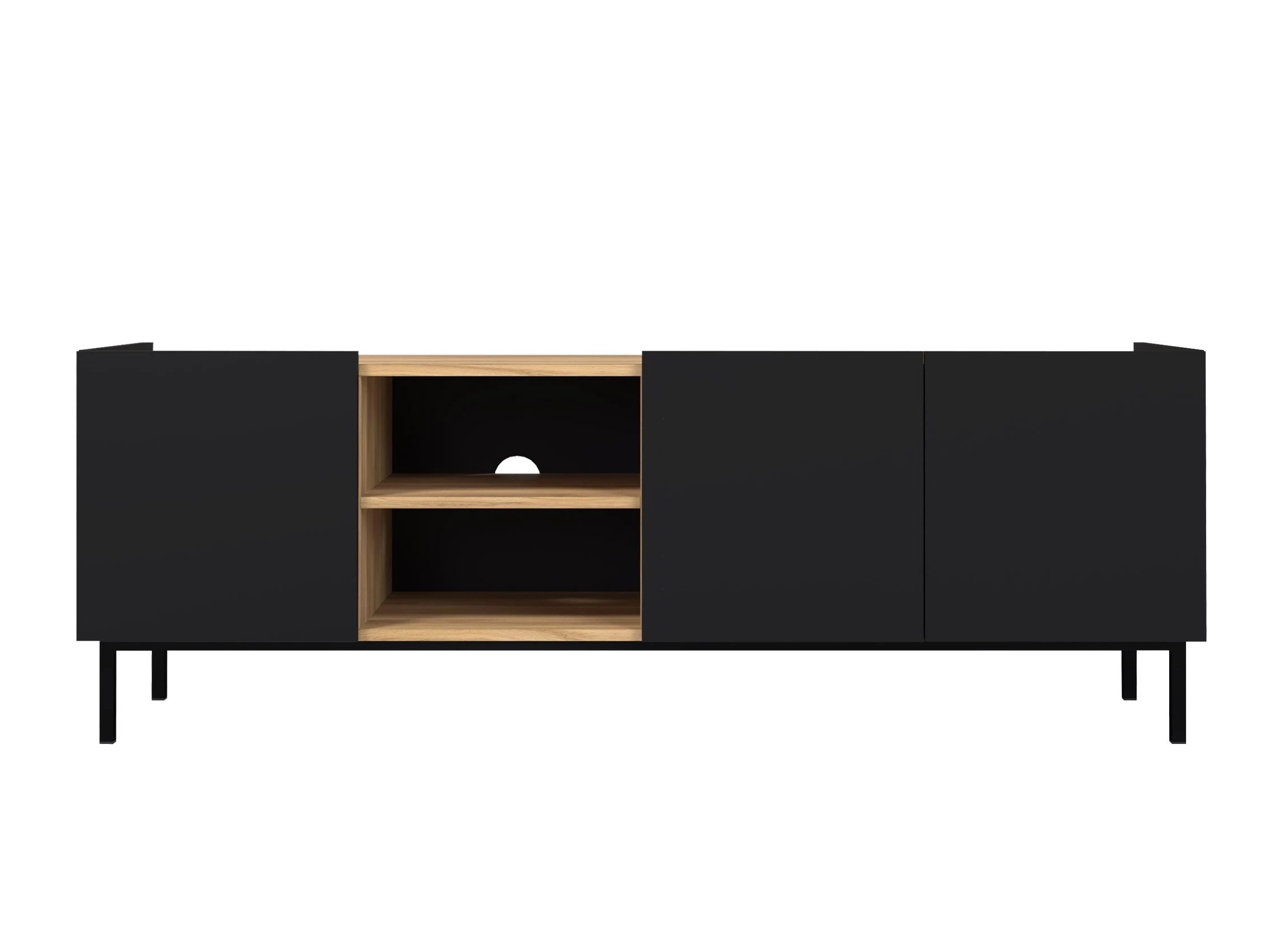 TV komoda Veldome 102 (Crno + Svetlo smeđa)