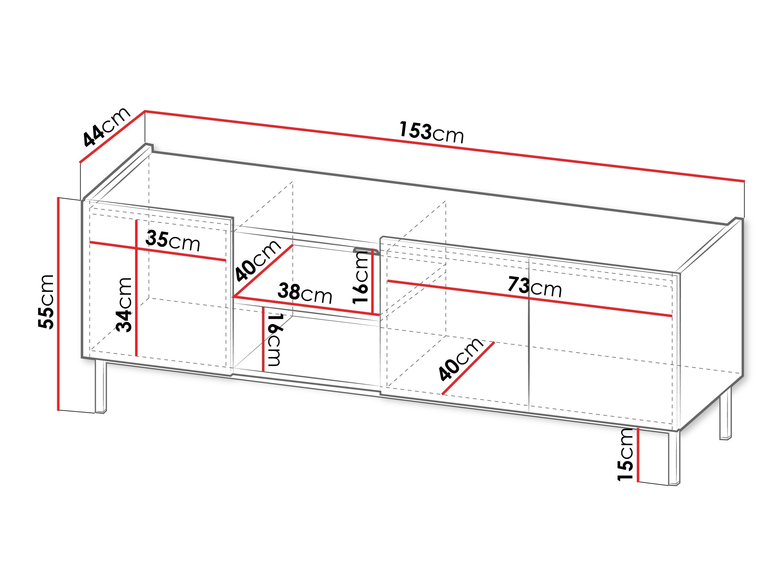 TV sto Veldome 102 (Crno + Svetlobraon)
