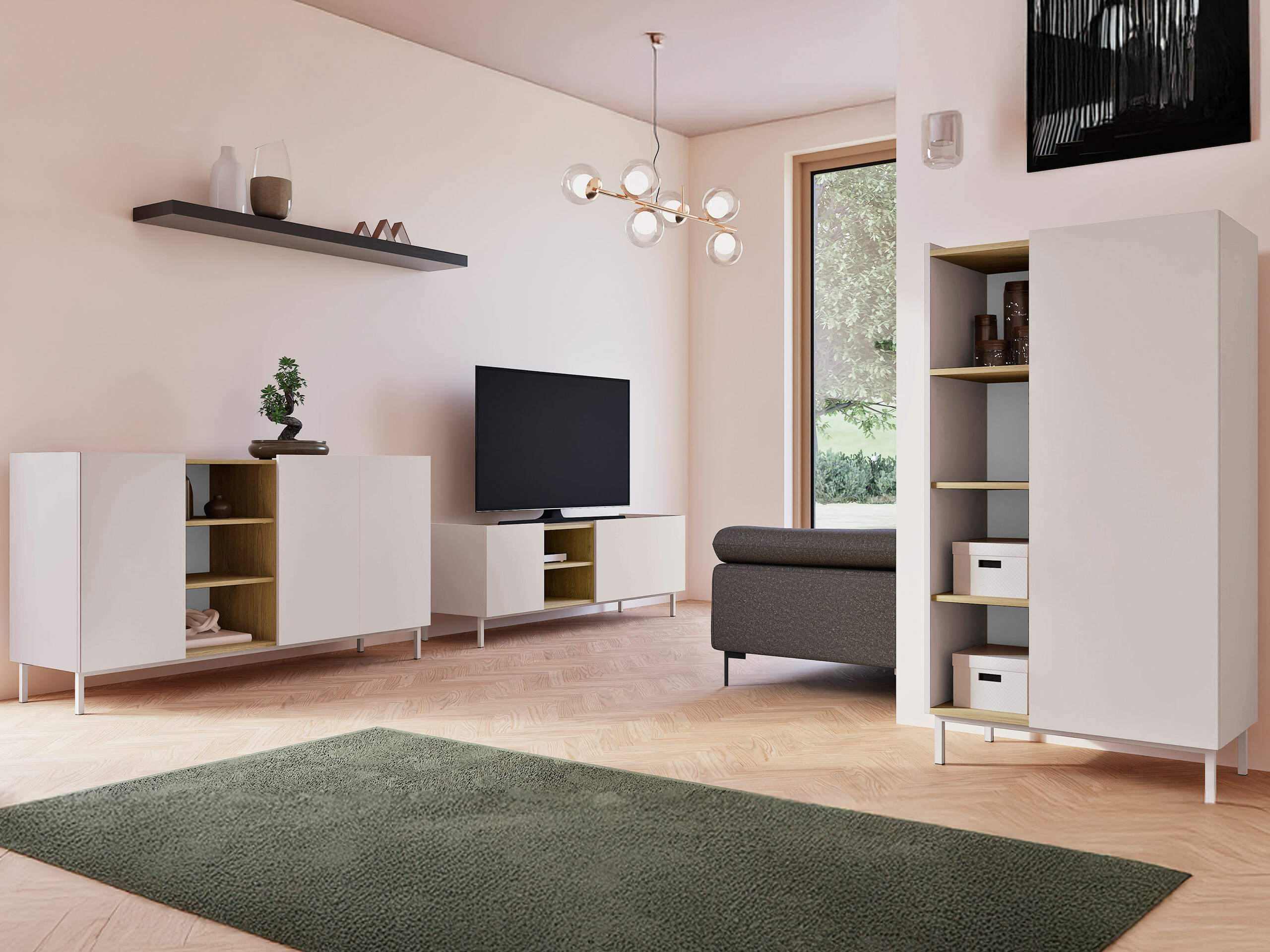 Set za dnevnu sobu Veldome 103 (Kašmir + Hrast)