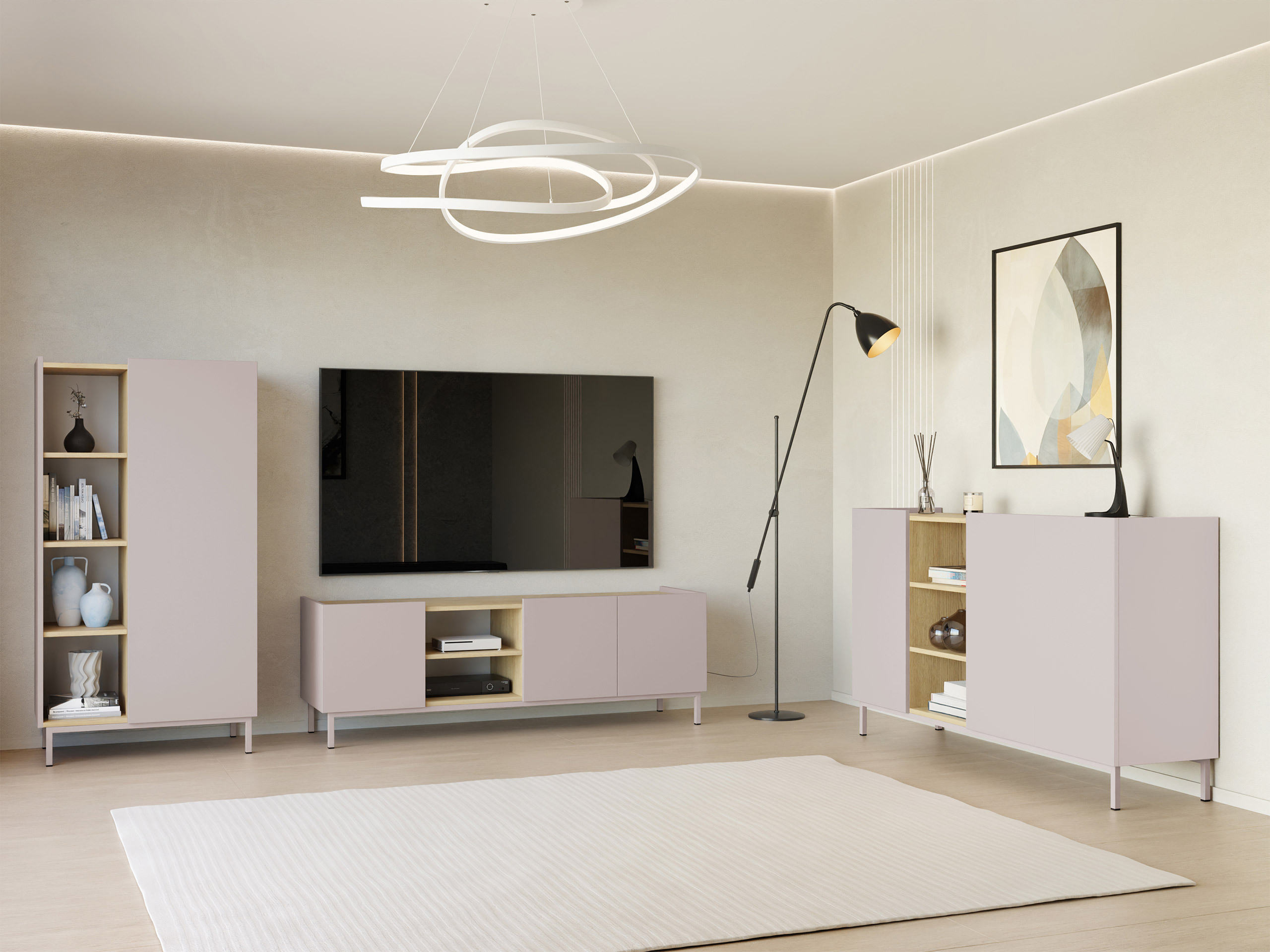 TV komoda Veldome 102 (Kašmir + Hrast)