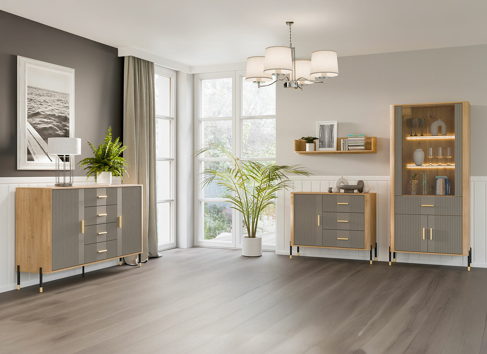Komoda Flosora 107 (Sivo)
