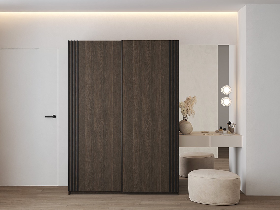 Ormar Austin 371 (Tamni hrast + Crno)