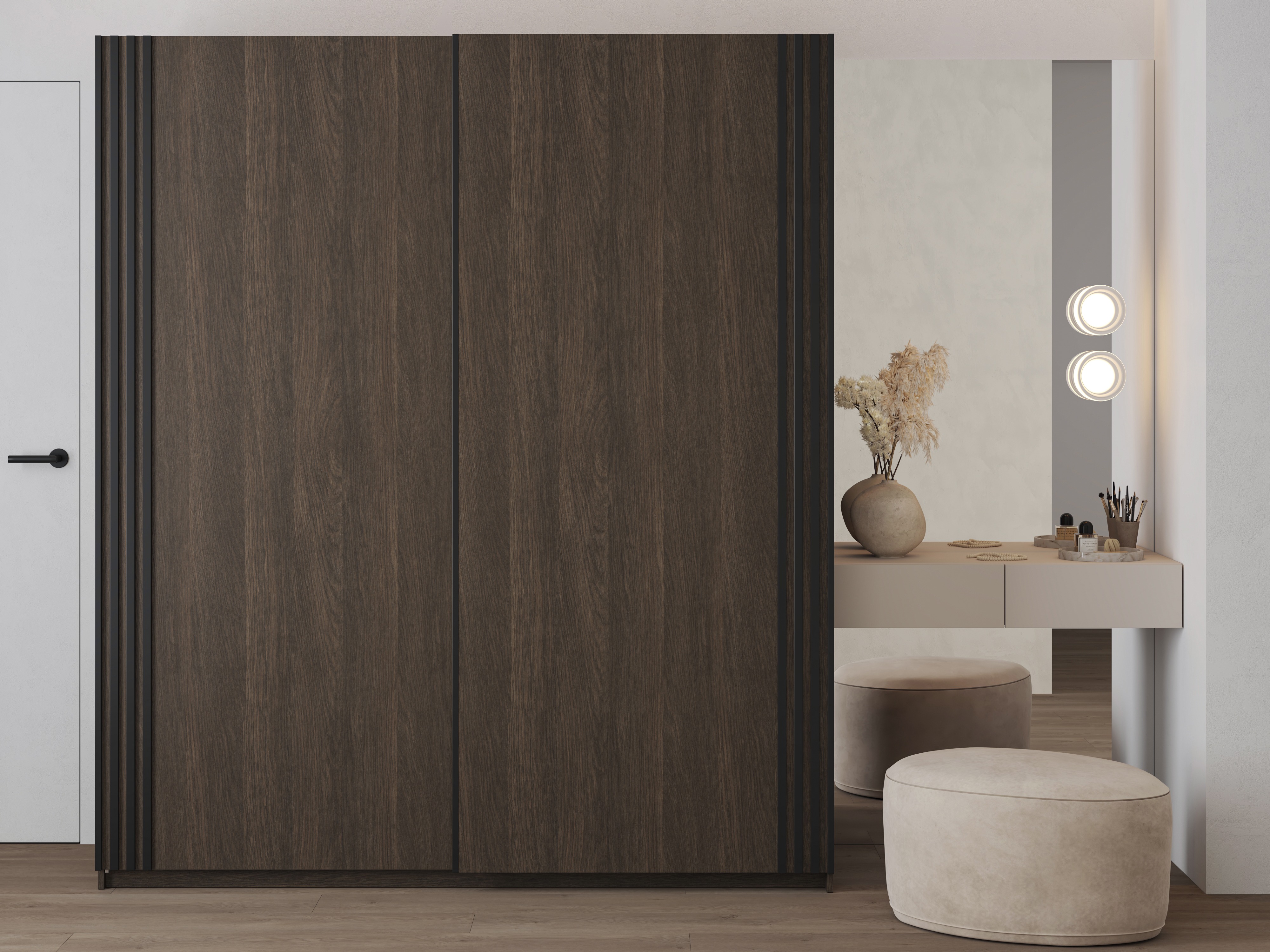 Ormar Austin 372 (Tamni hrast + Crno)