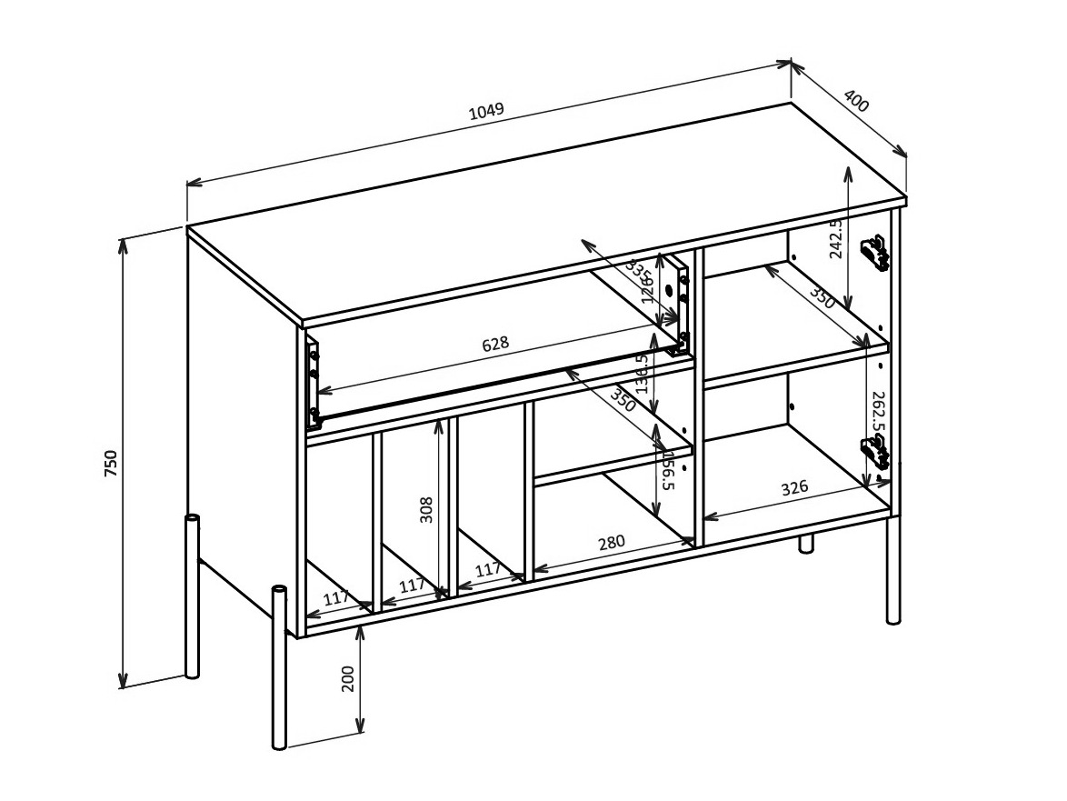 Komoda Levtenu 112 (Hrast + Kašmir)