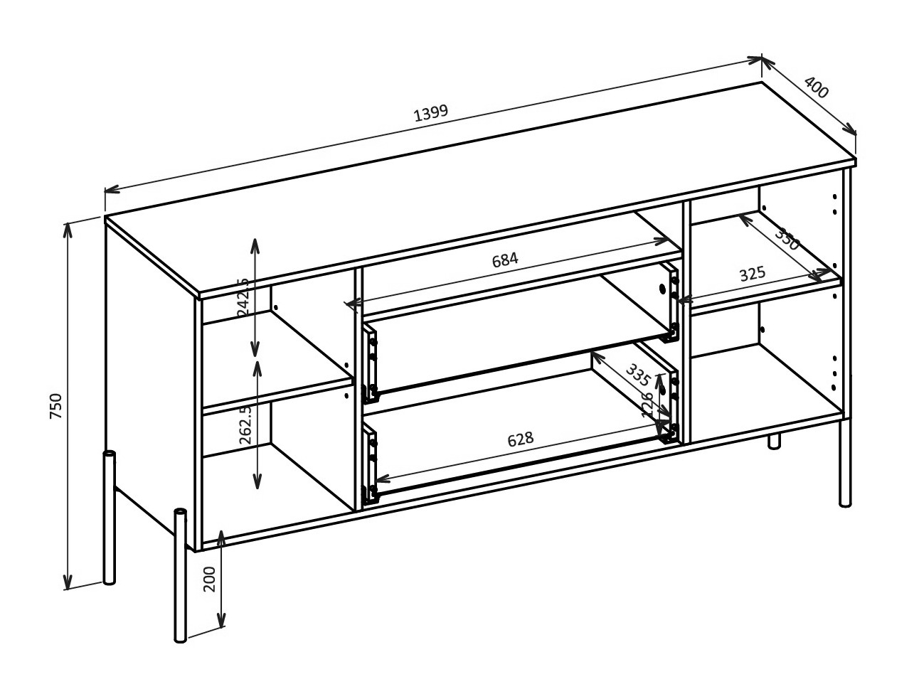 Komoda Levtenu 114 (Hrast + Kašmir)