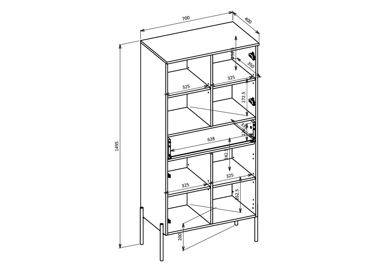 Polica Levtenu 111 (Hrast + Kašmir)