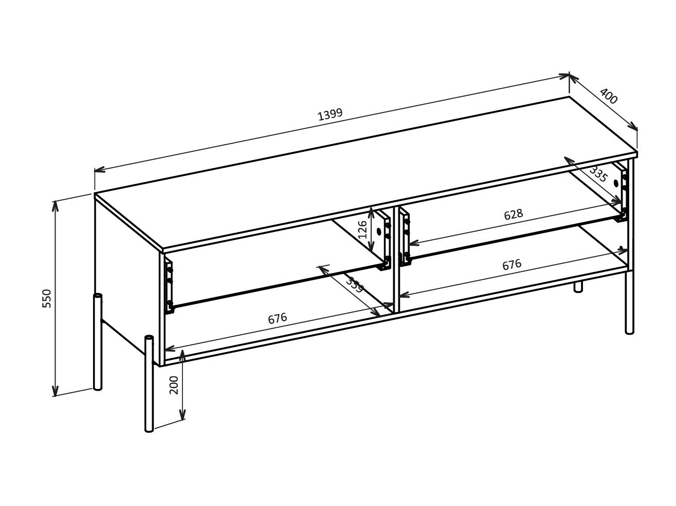 TV komoda Levtenu 109 (Kašmir)