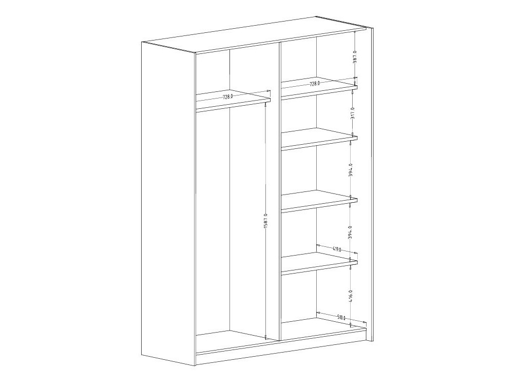 Ormar Austin 371 (Tamni hrast + Crno)