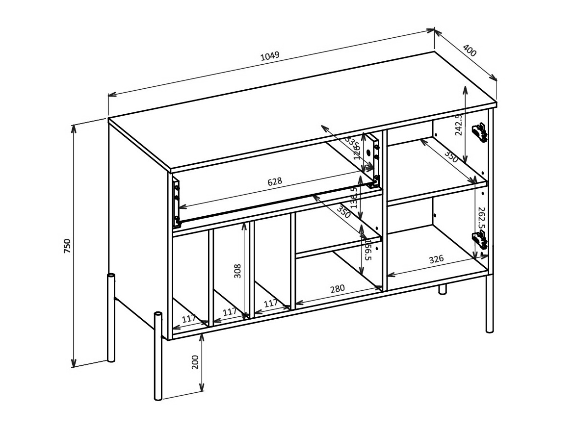 Set za dnevnu sobu Levtenu 118 (Hrast)