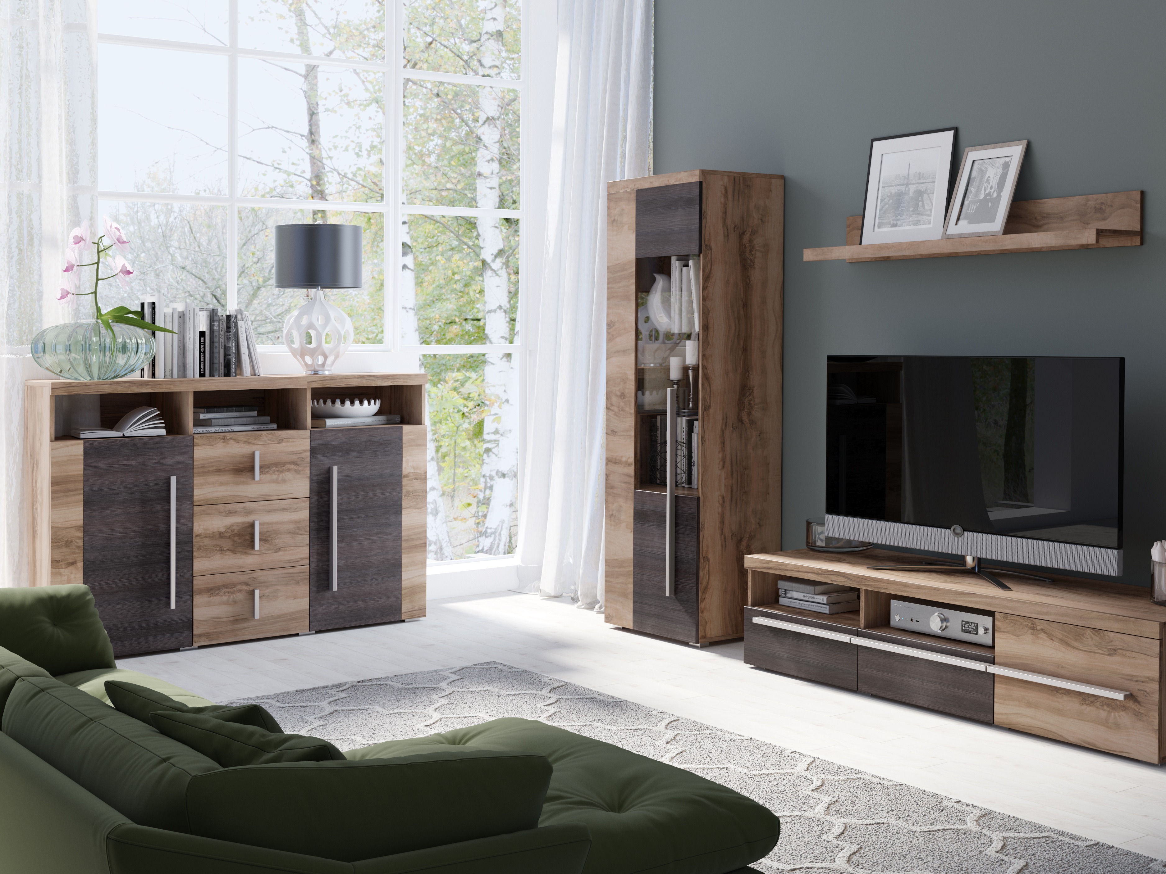 Komoda Sorciro 100 (Orah + Tamni hrast)