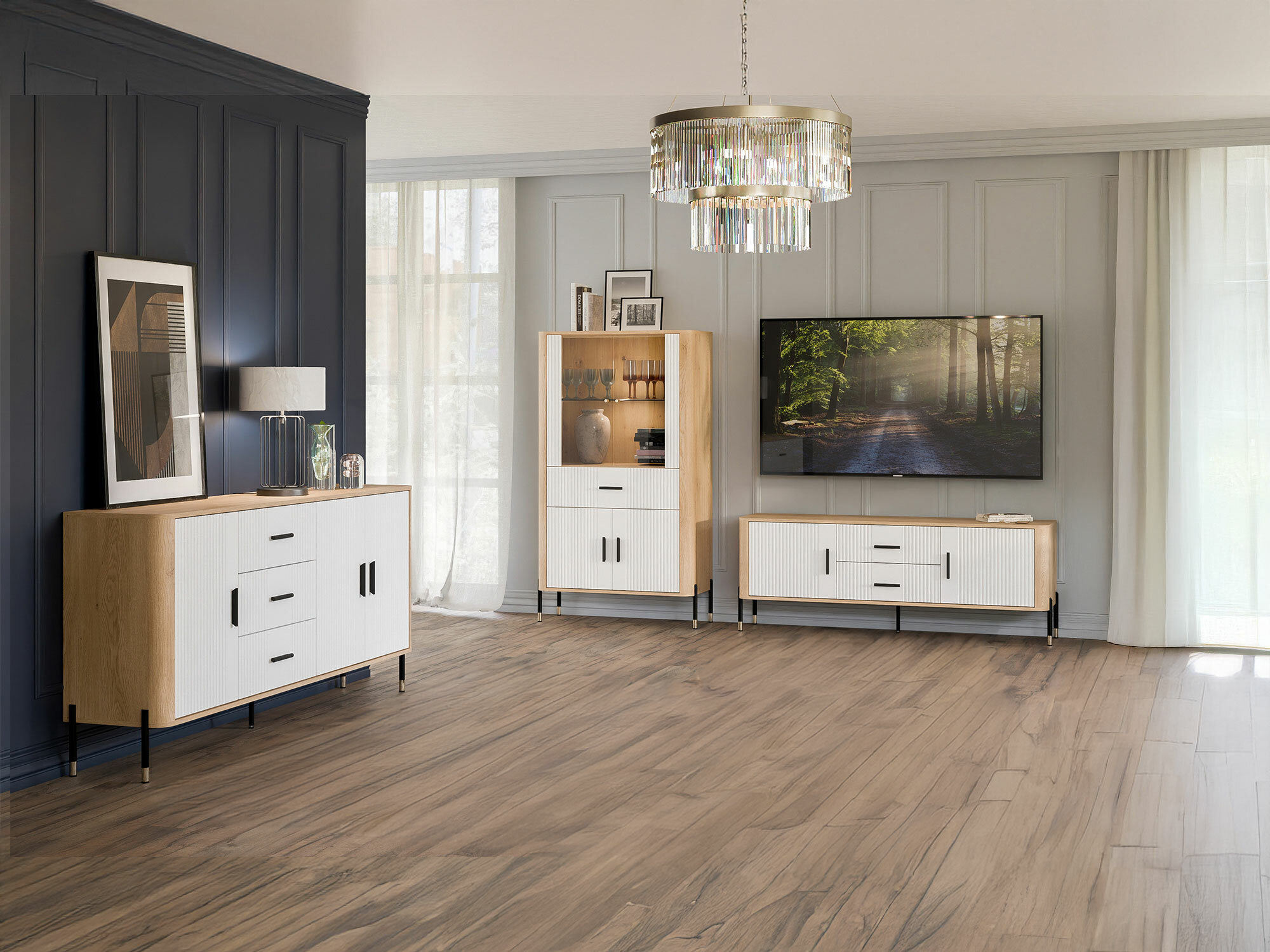 Set za dnevnu sobu Flosora 147 (Belo)