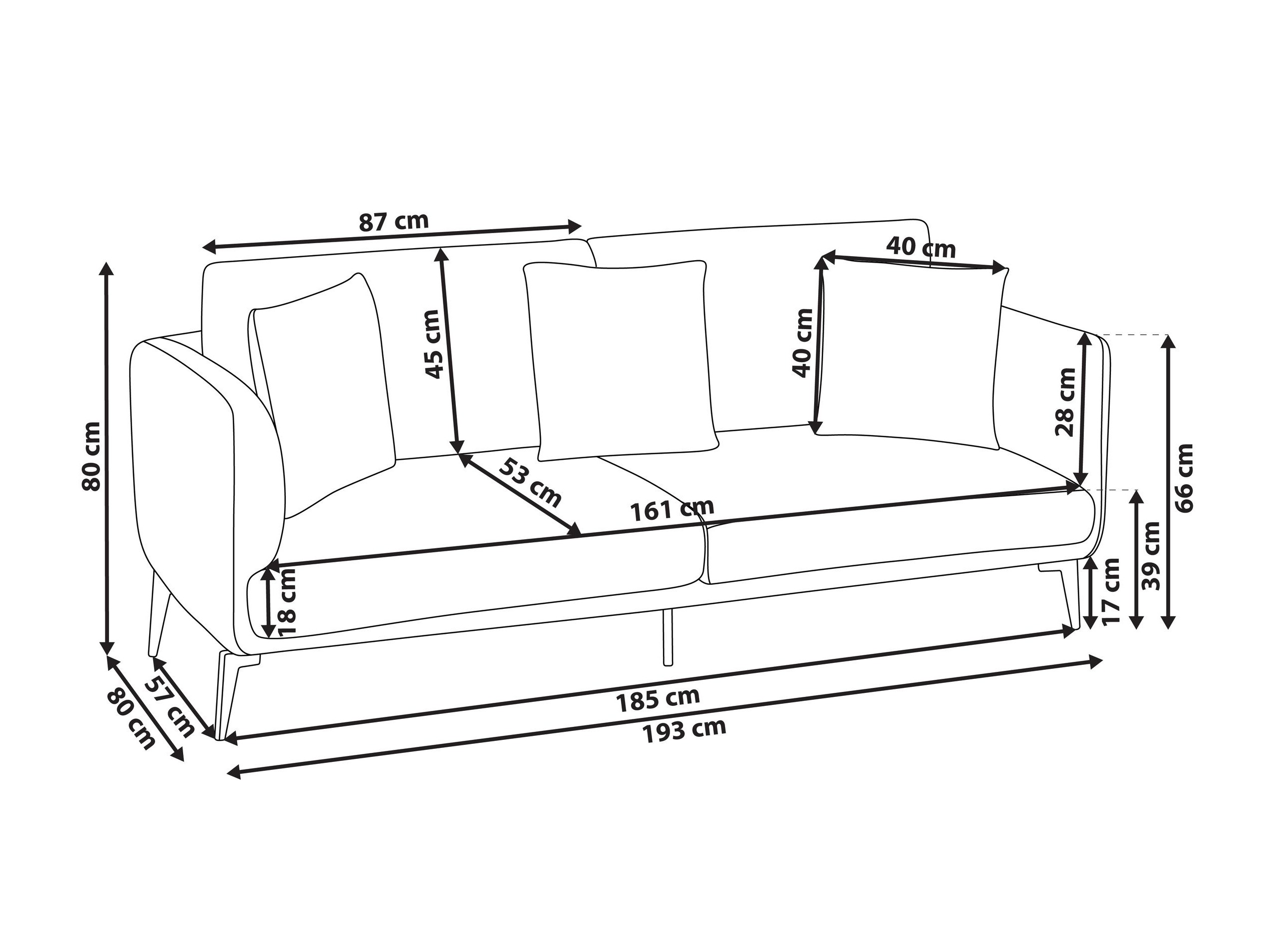 Sofa Berwyn 2807 (Sivo)