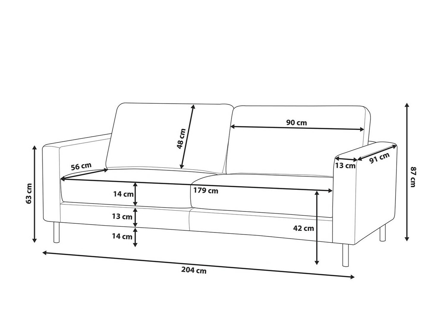 Sofa Berwyn 764 (Ekru bela)