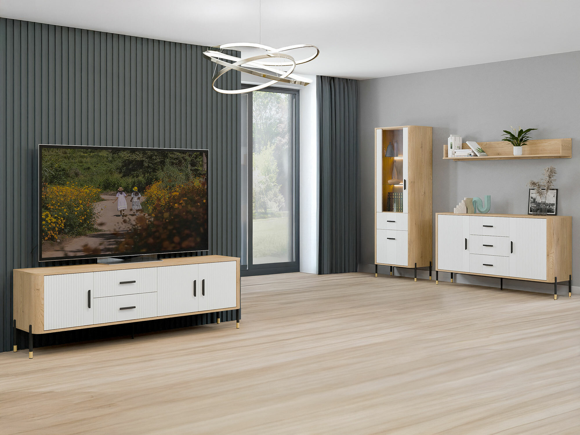Set za dnevnu sobu Flosora 148 (Belo)
