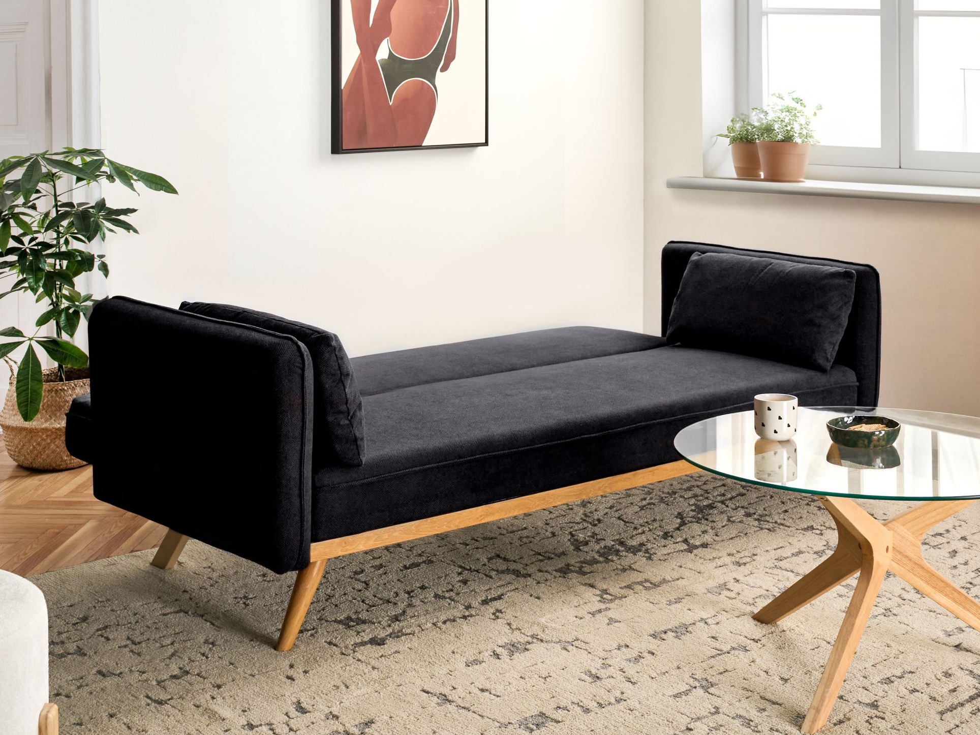 Sofa na razvlačenje Berwyn 2821 (Crno)