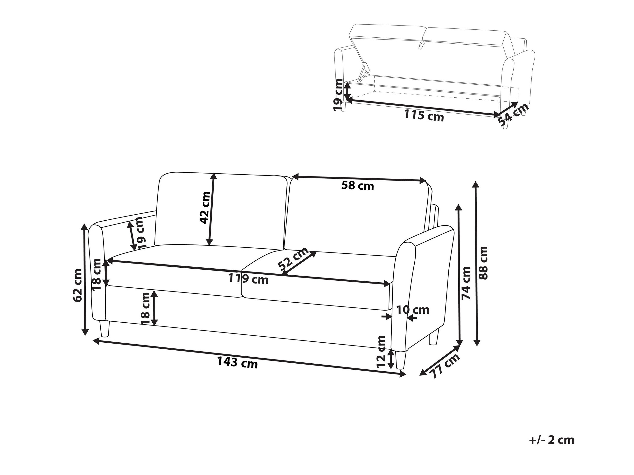 Sofa Berwyn 2822 (Sivo)