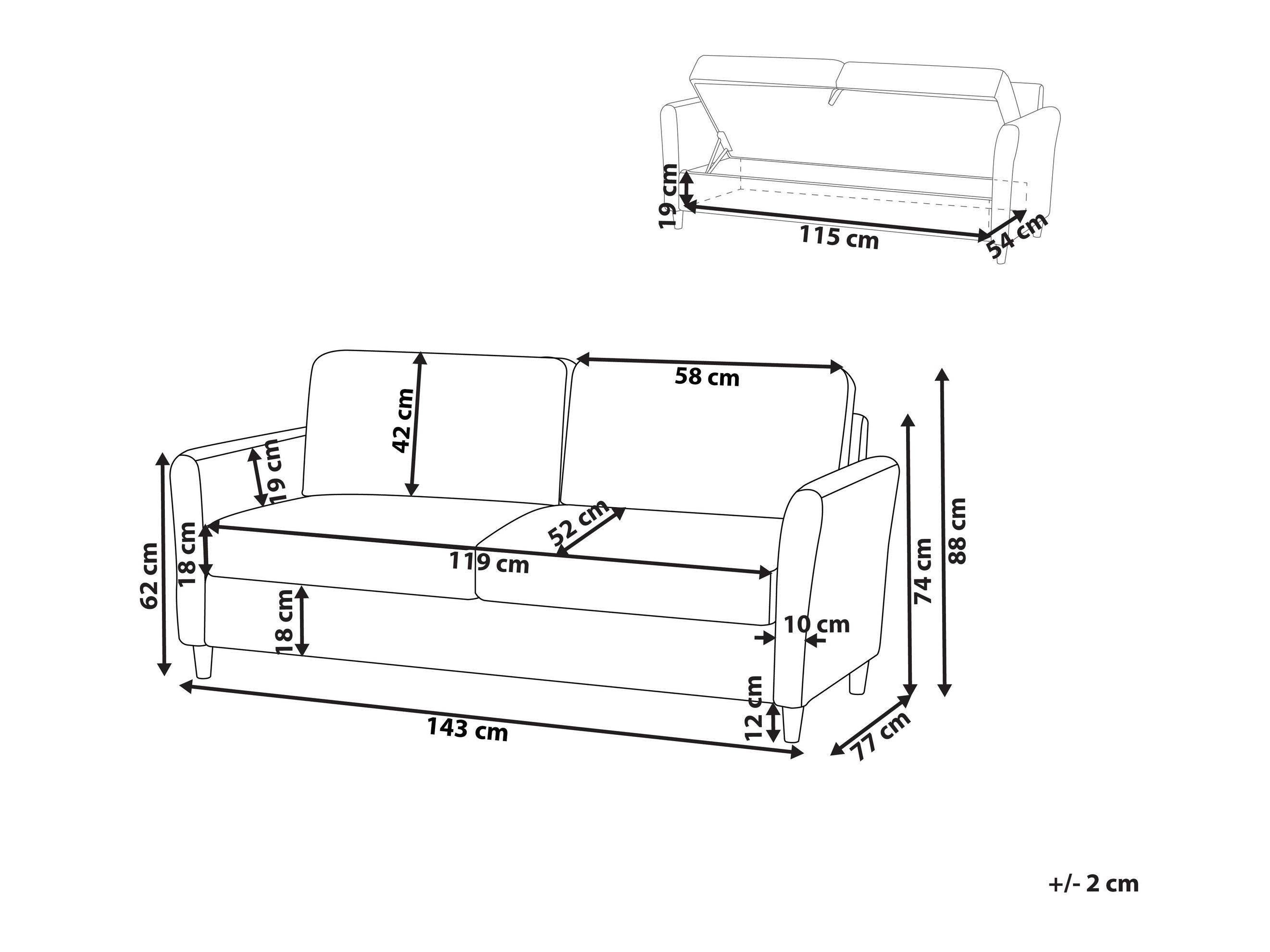 Sofa Berwyn 2822 (Taupe)