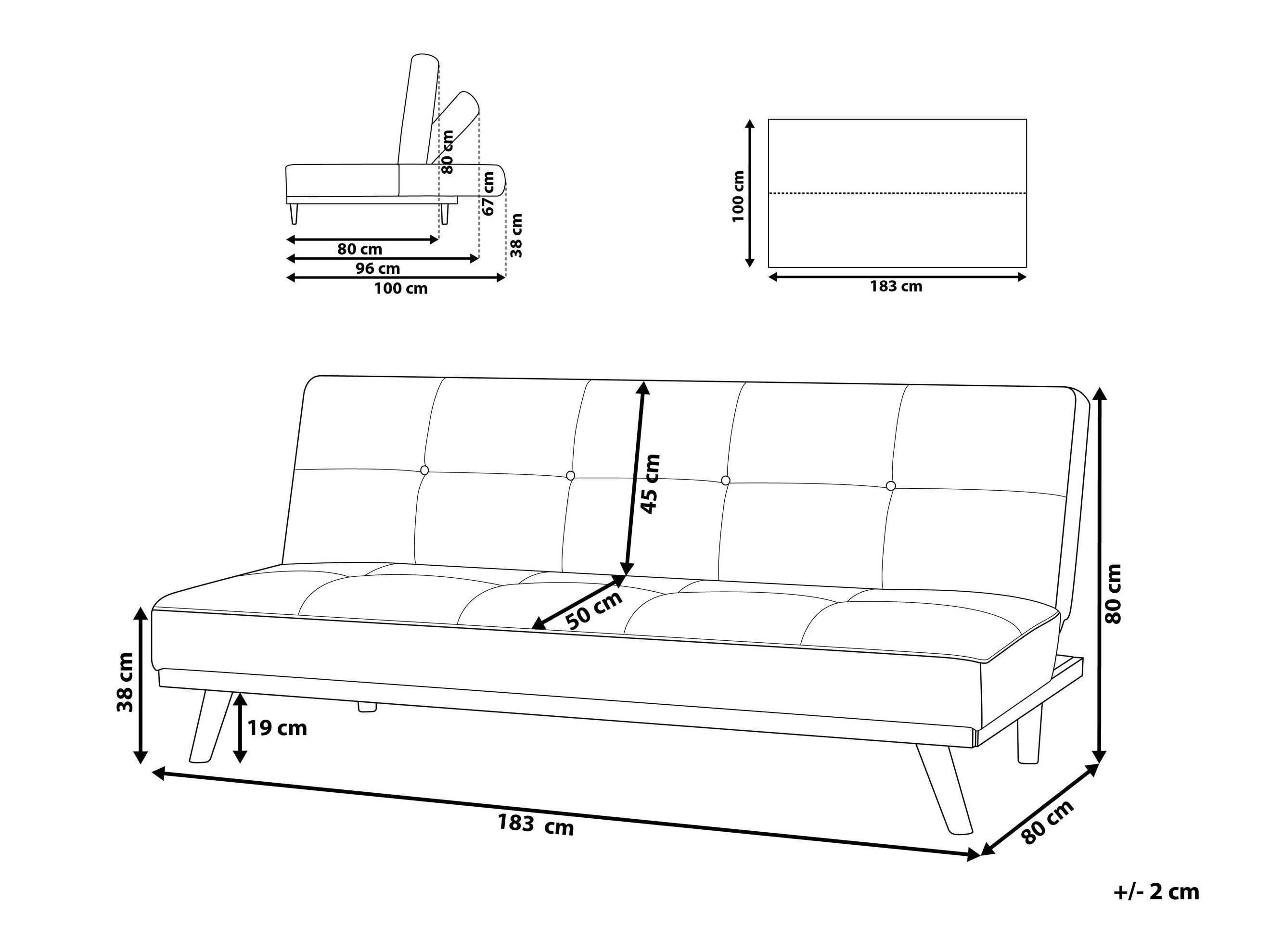 Sofa na razvlačenje Berwyn 747 (Tamnosiva)