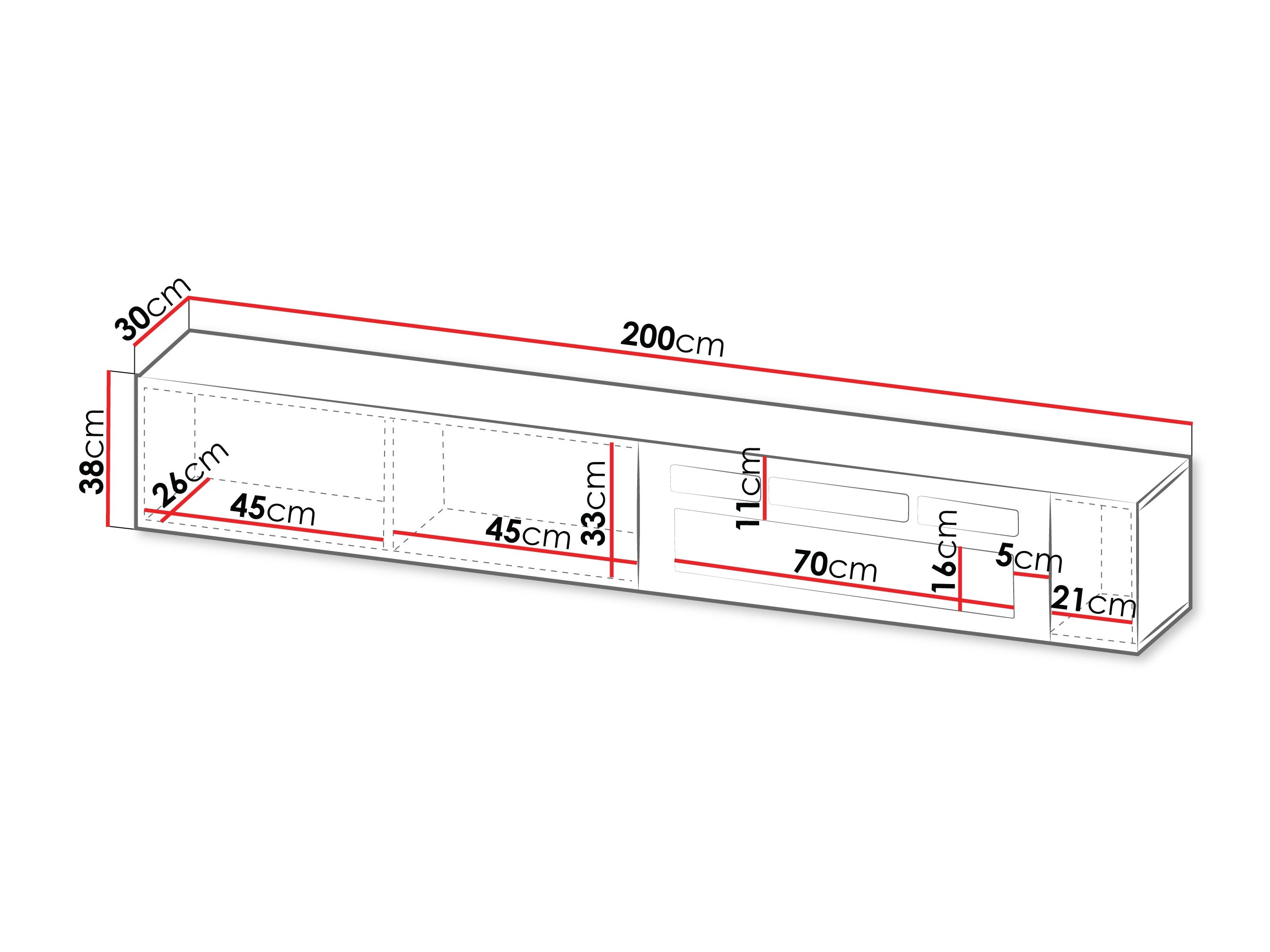 TV sto Calveru 110 (Вотан храст + Crno)