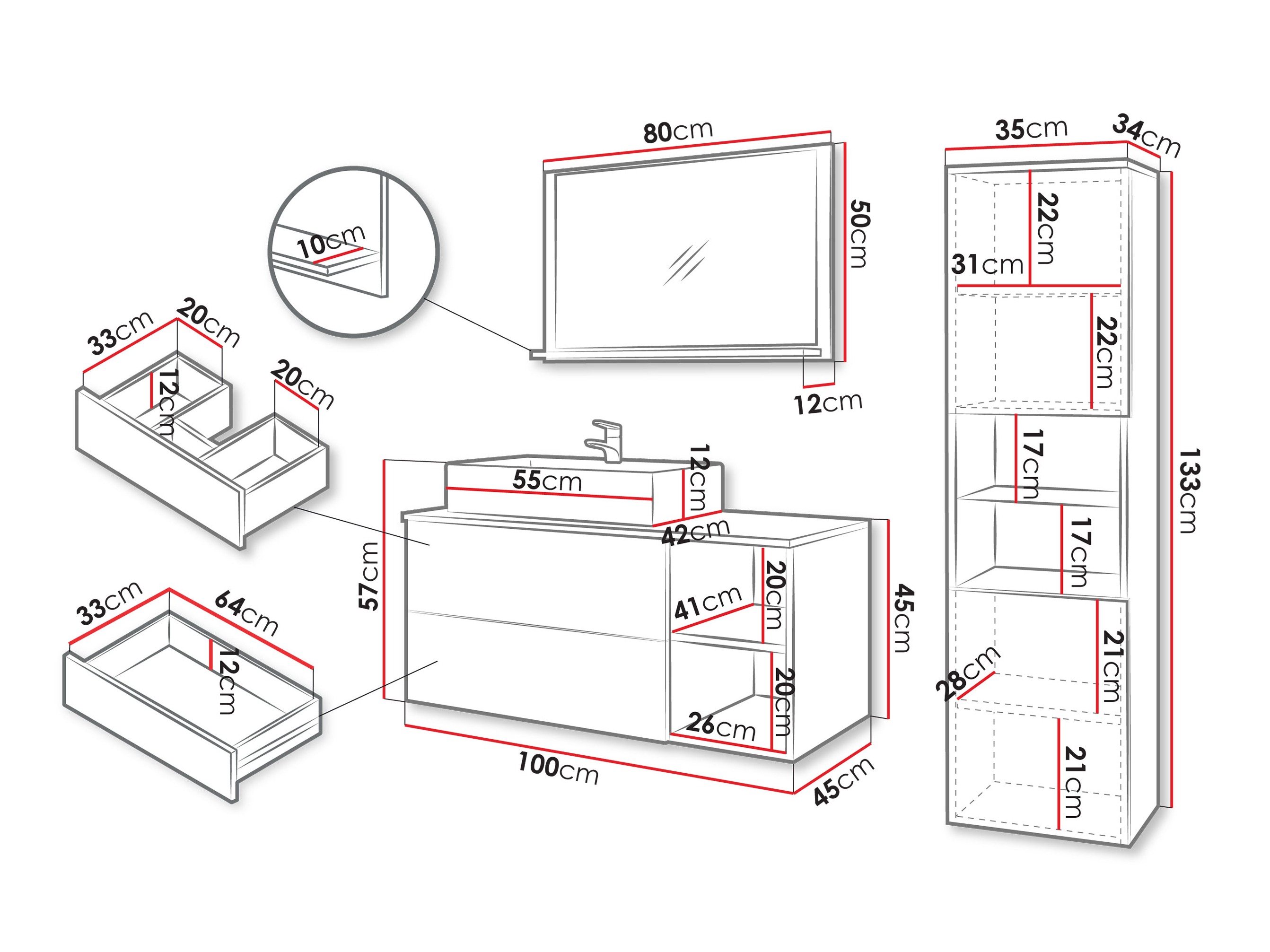 Set za kupatilo Ophruvi 104 (Hrast)