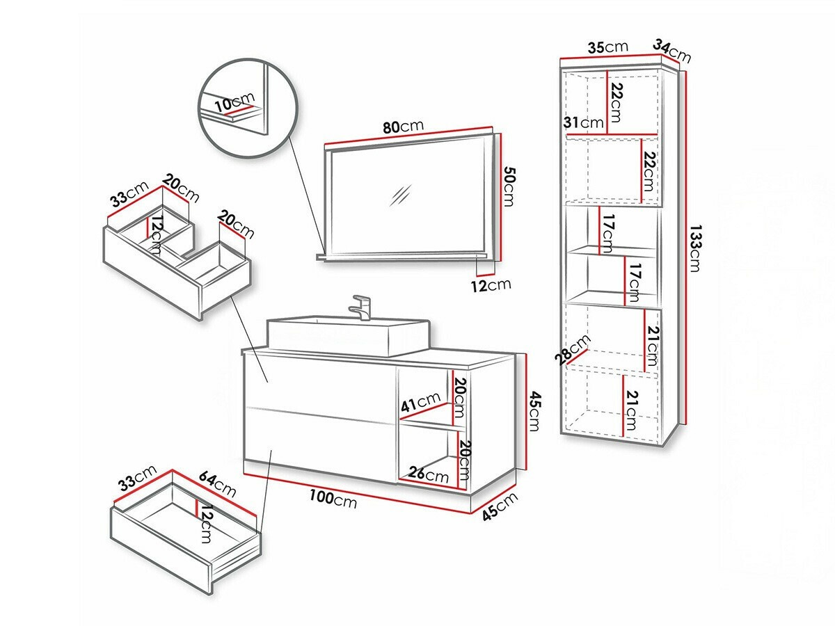 Set za kupatilo Ophruvi 104 (Hrast)