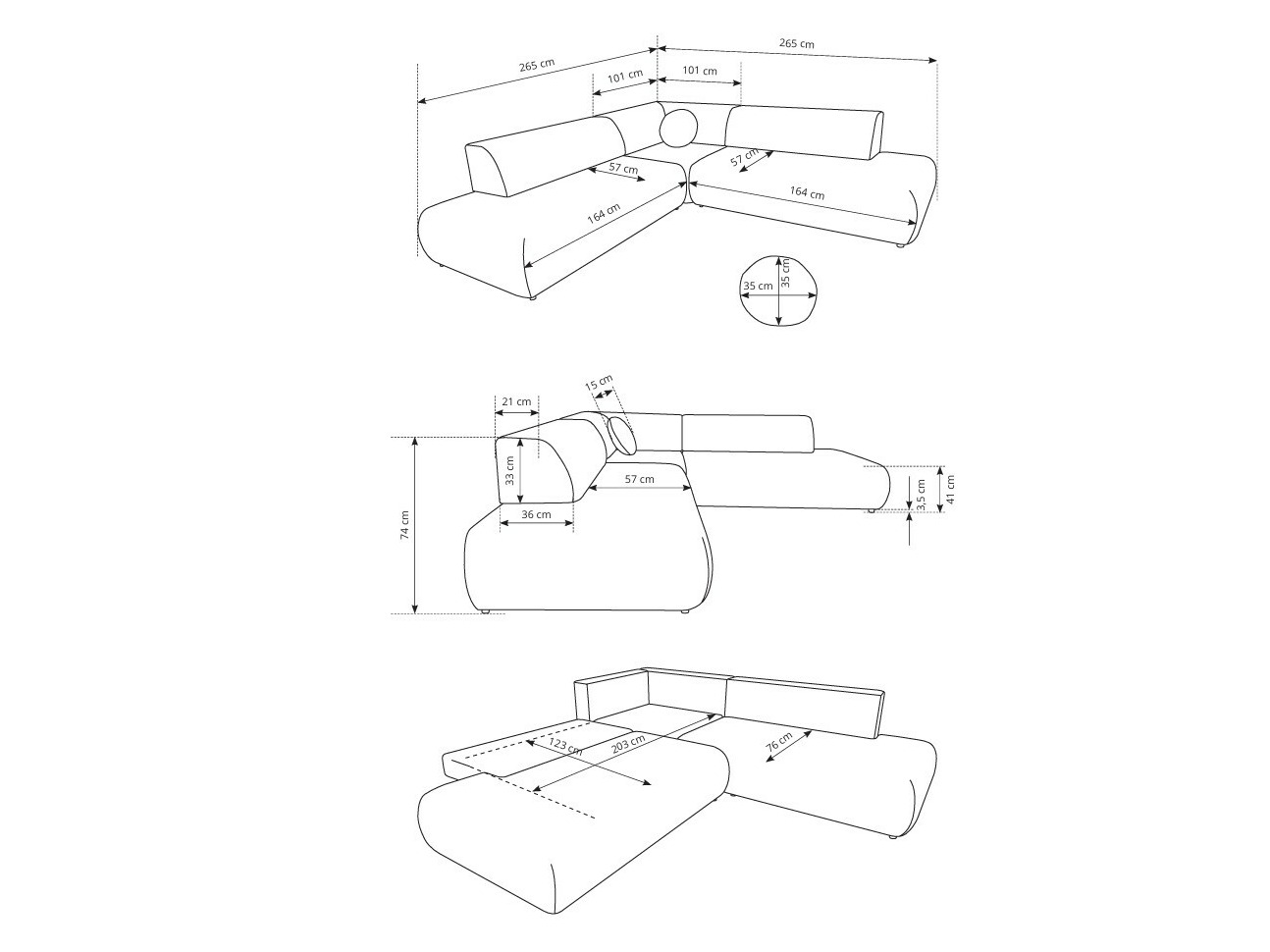 Ugaona sofa Kingston 186 (Vinci 07)