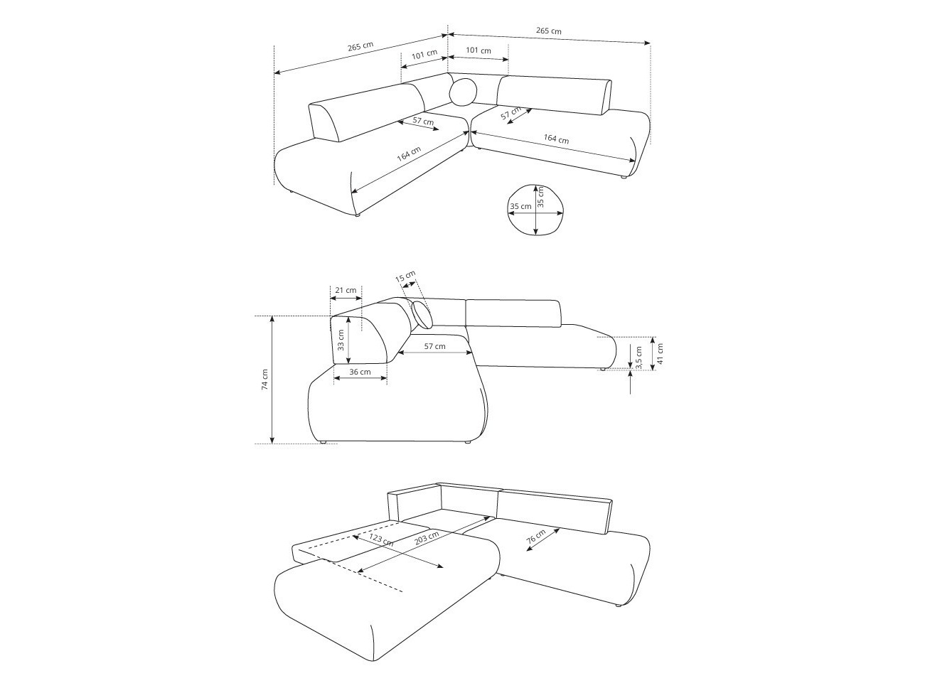 Ugaona sofa Kingston 186 (Vinci 42)
